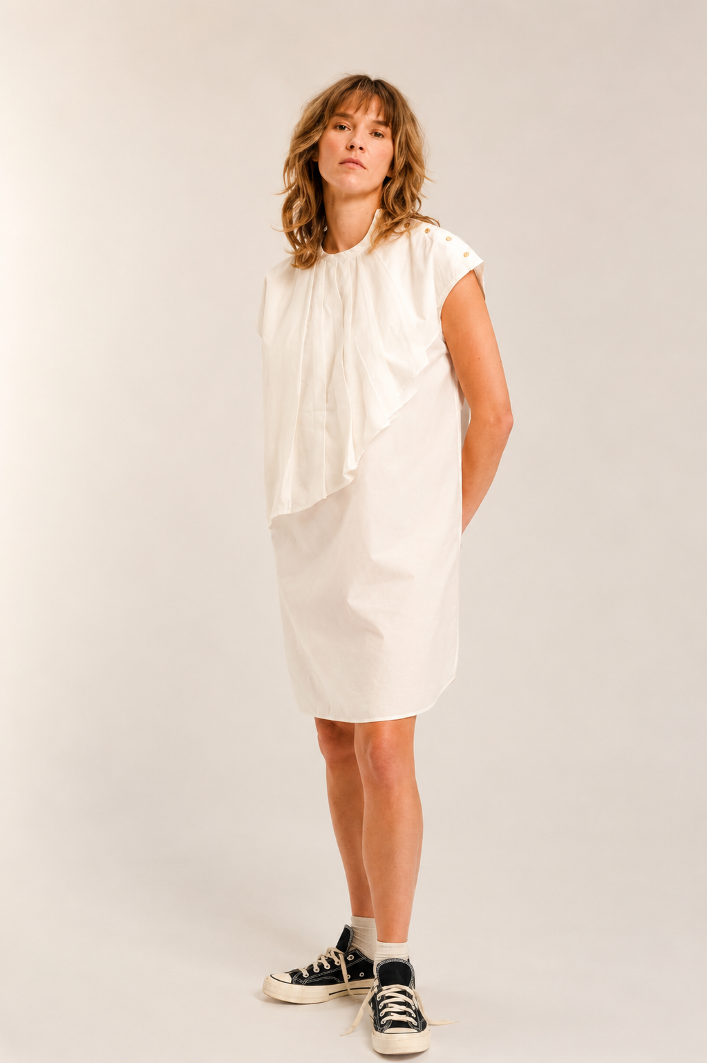POPLIN DRESS WHITE