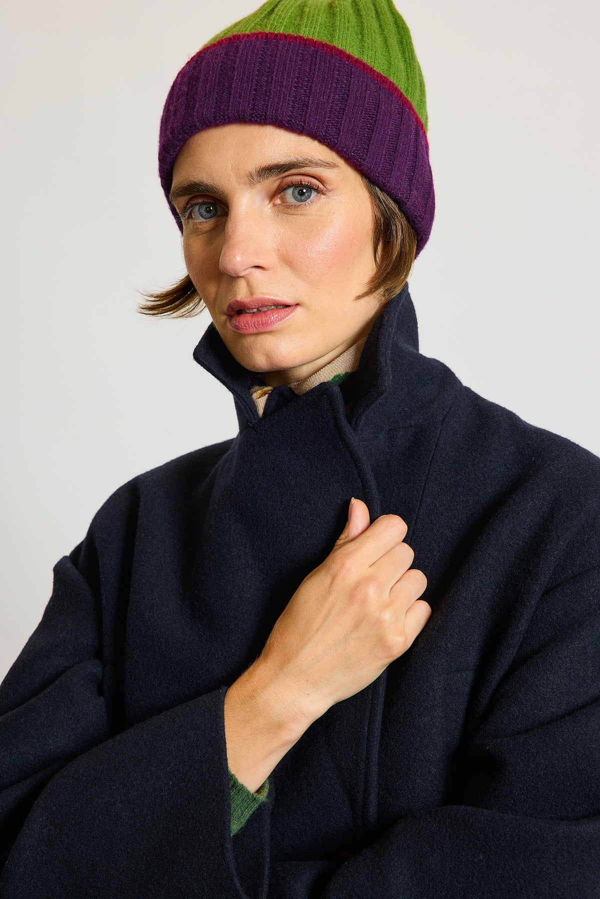 WOOL PEA COAT NAVY