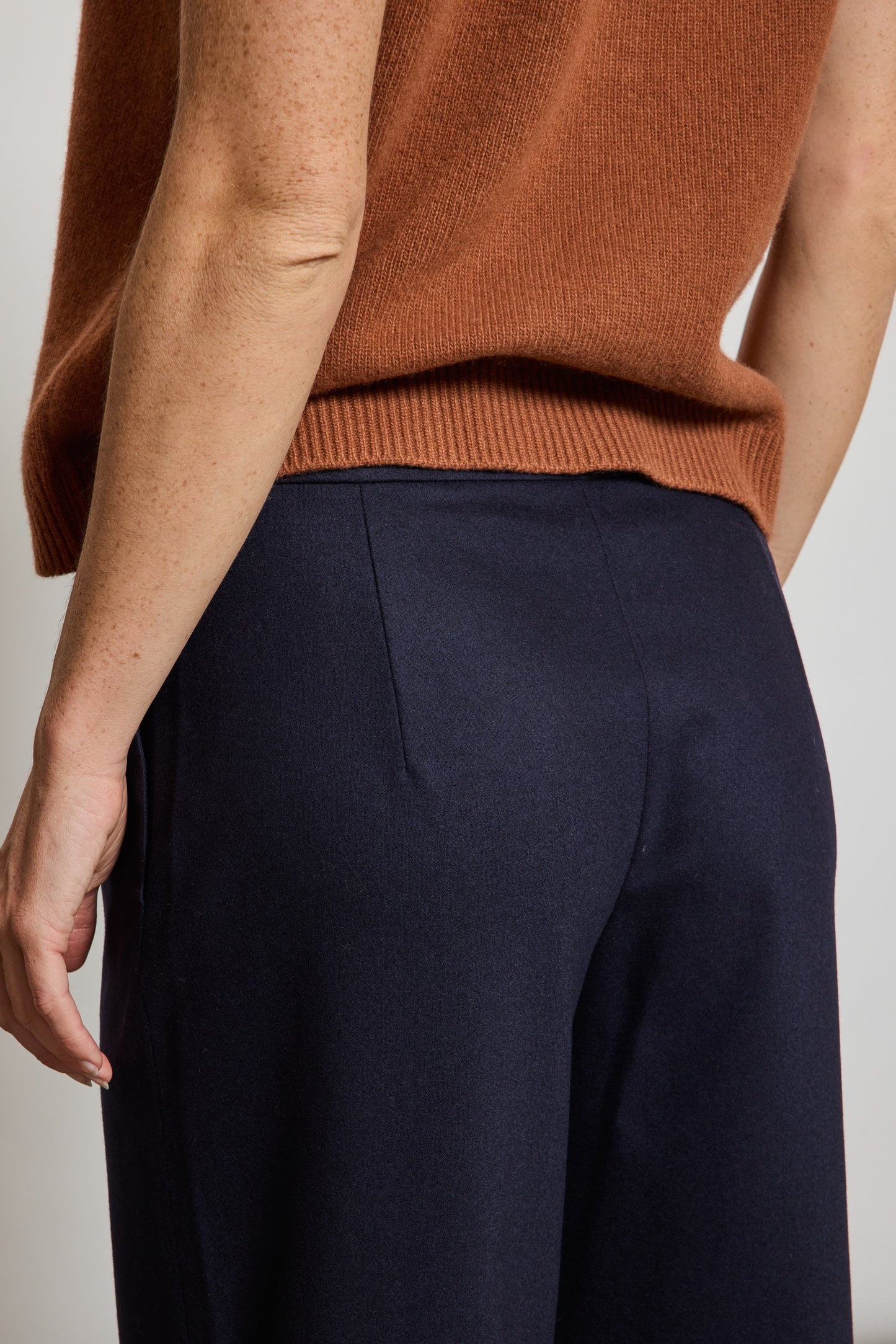 WOOL CASHMERE LARGE PANTS NAVY