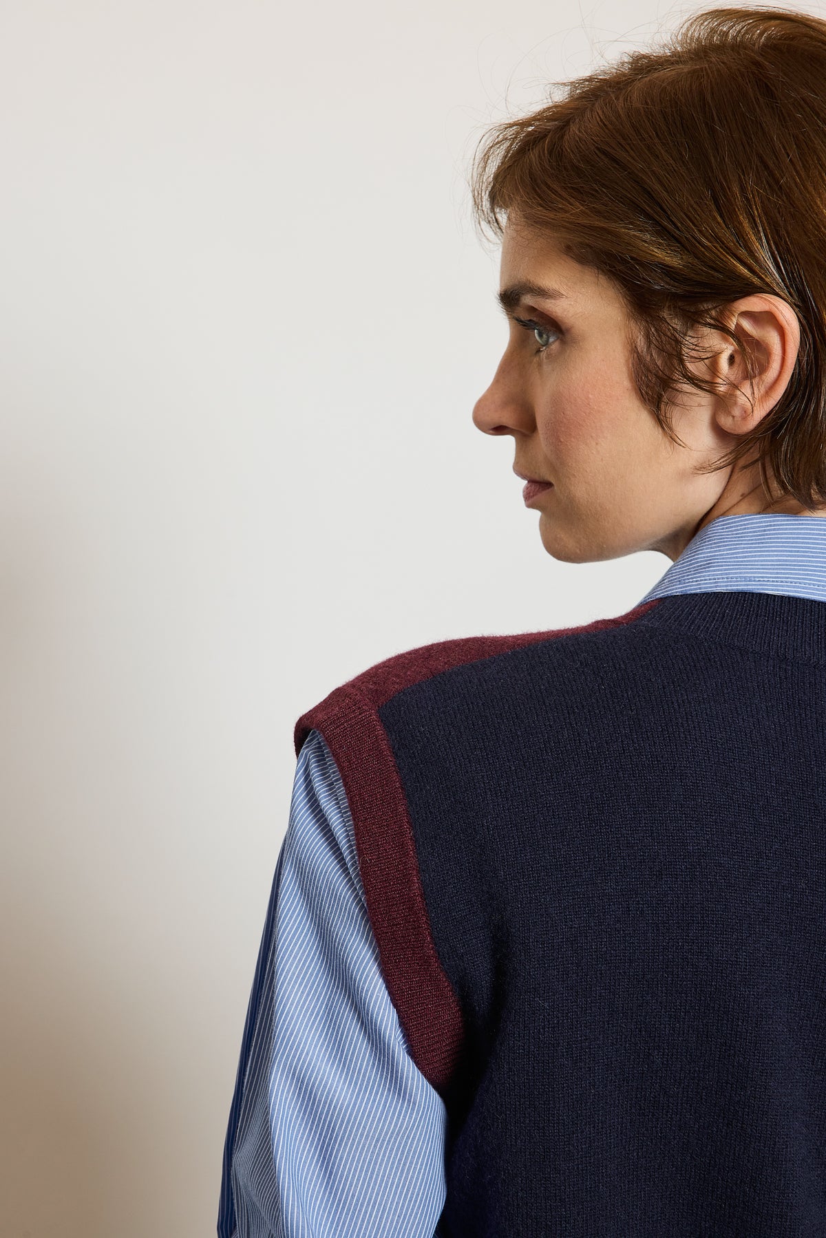 CARDIGAN BICOLORE MARINE