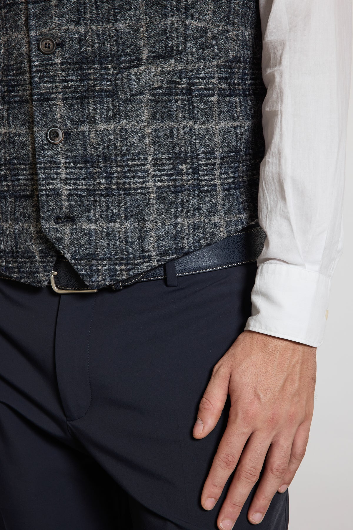 GILET TARTAN BLEU