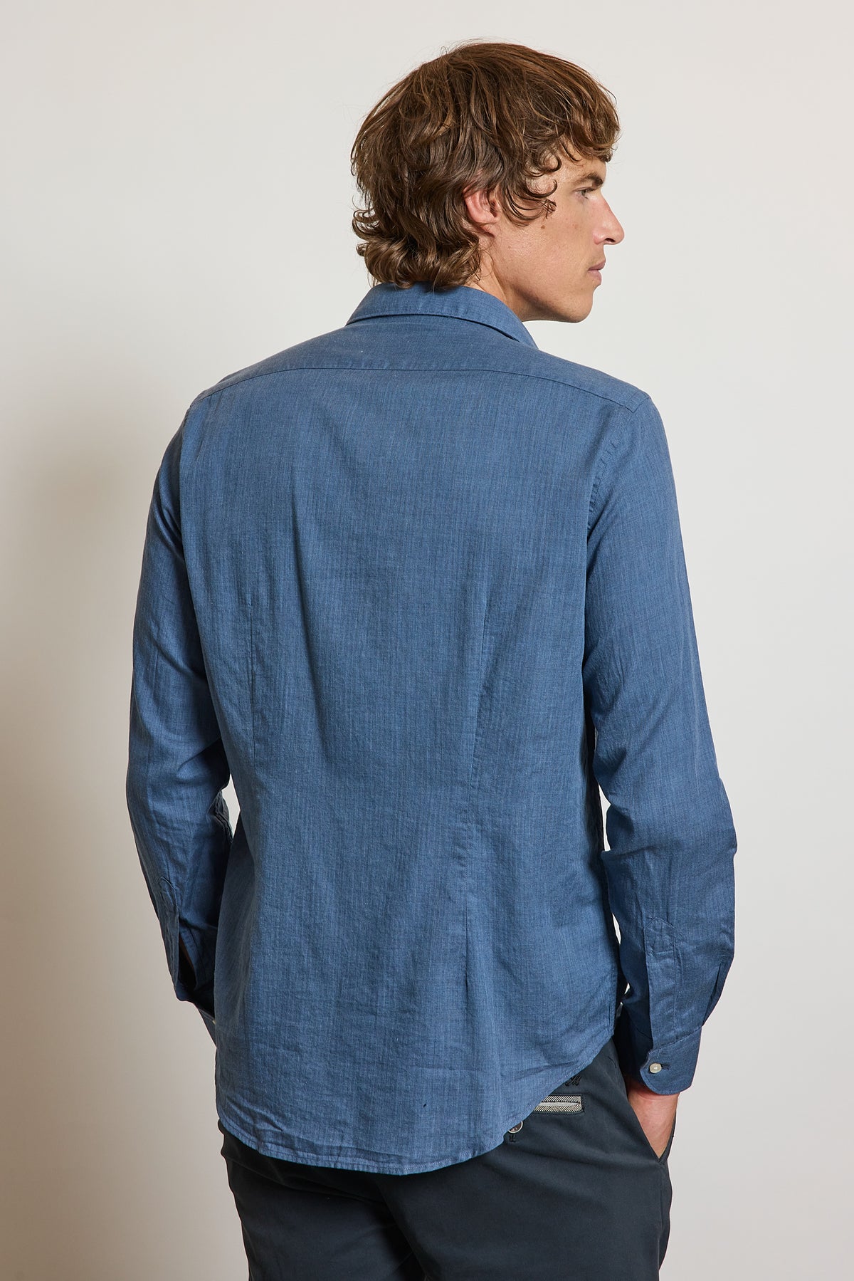 CHEMISE AJUSTÉE FLANELLE MARINE