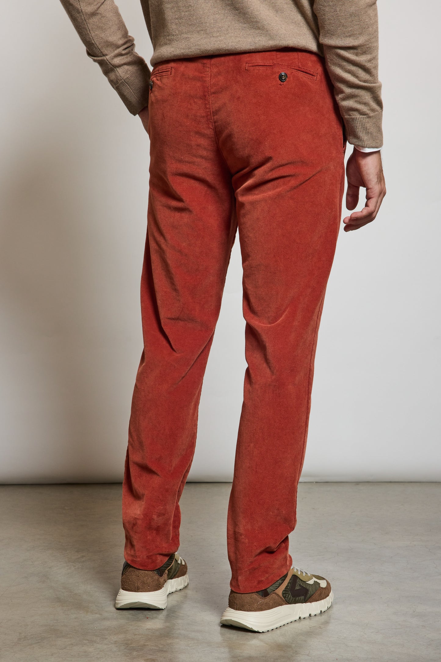PANTALON VELOURS DIAGONALE TERRACOTTA