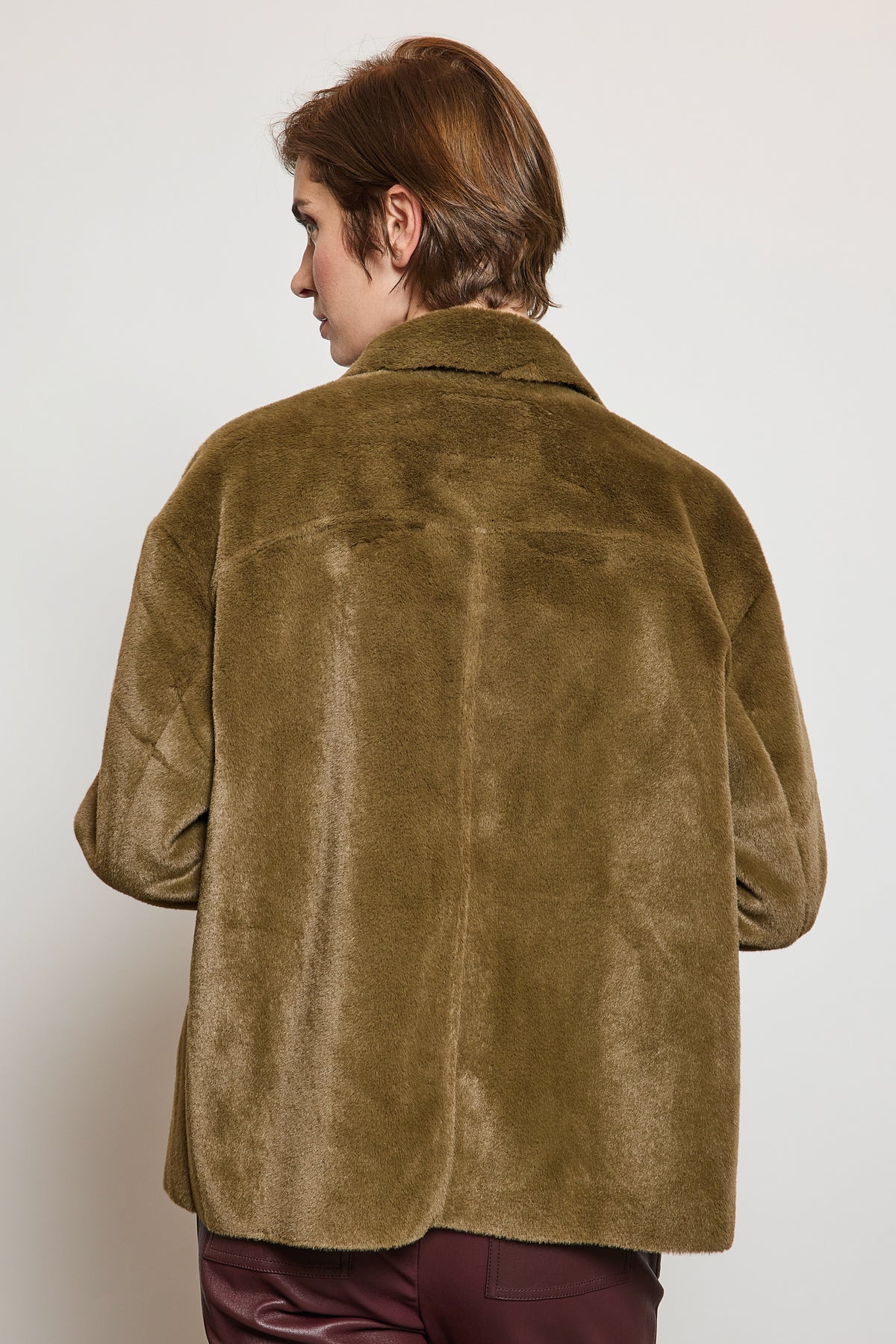 FAUX FUR OVERSHIRT KHAKI