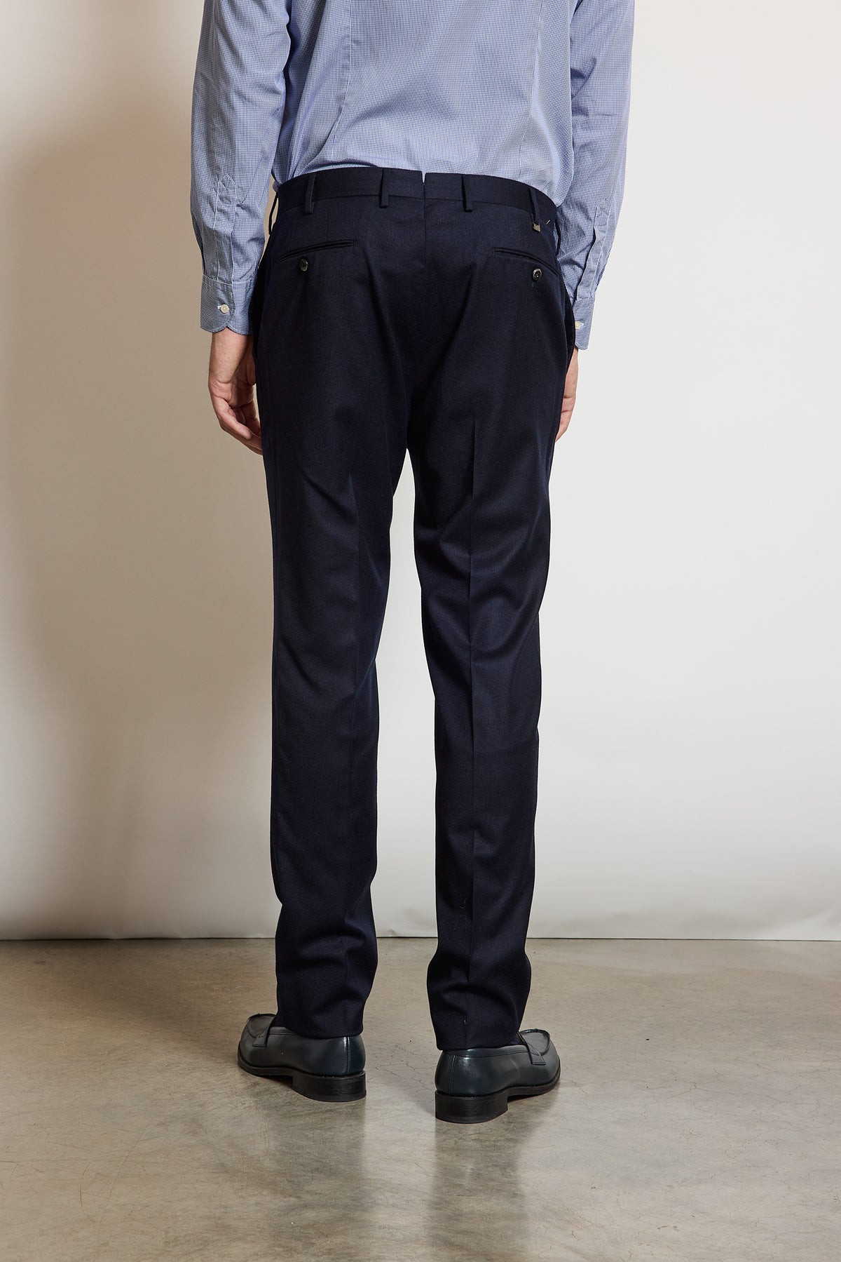 FLANNEL SLIM FIT PANTS NAVY