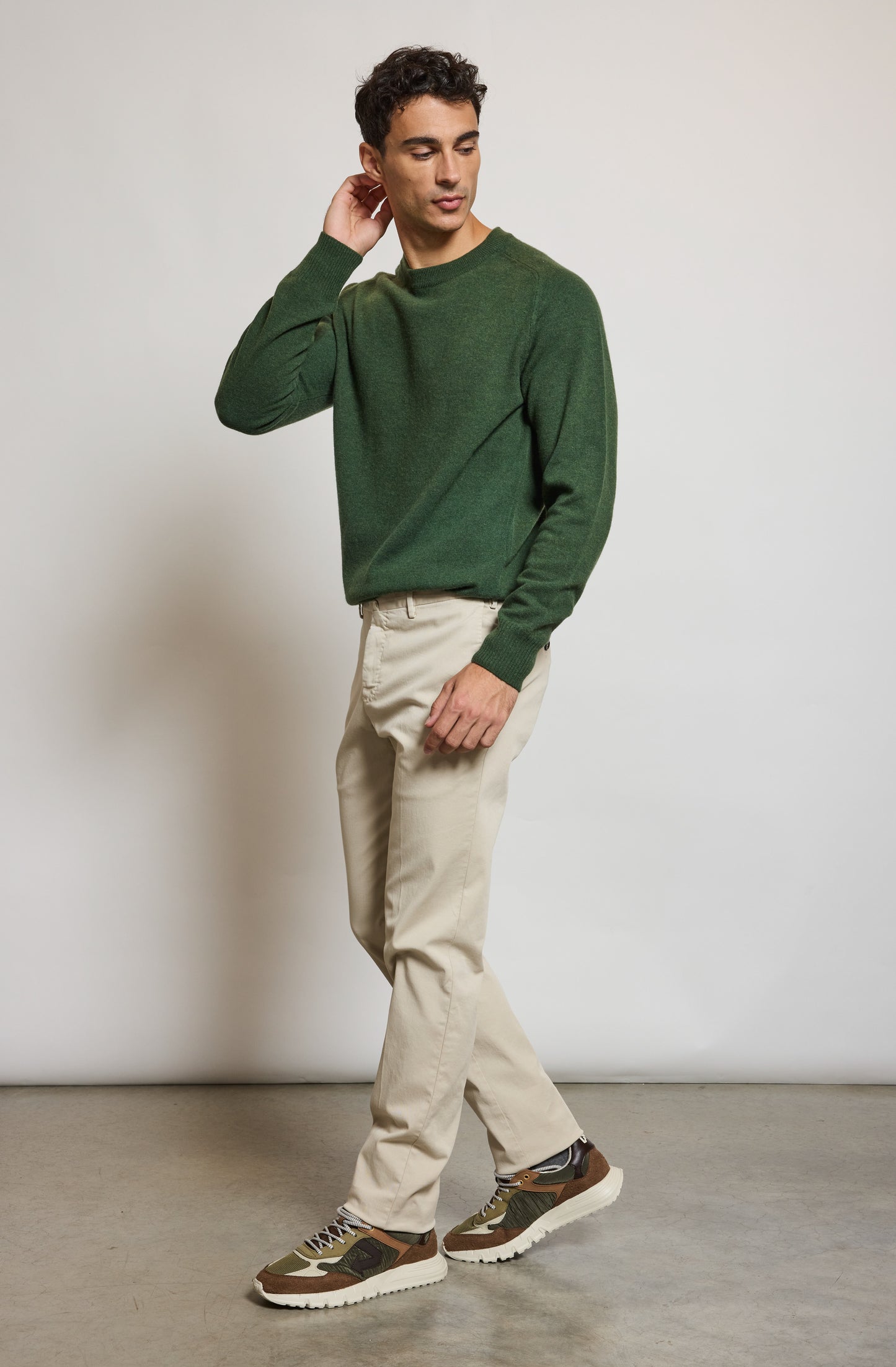 PANTALON SLIM FIT GABARDINE OFF WHITE