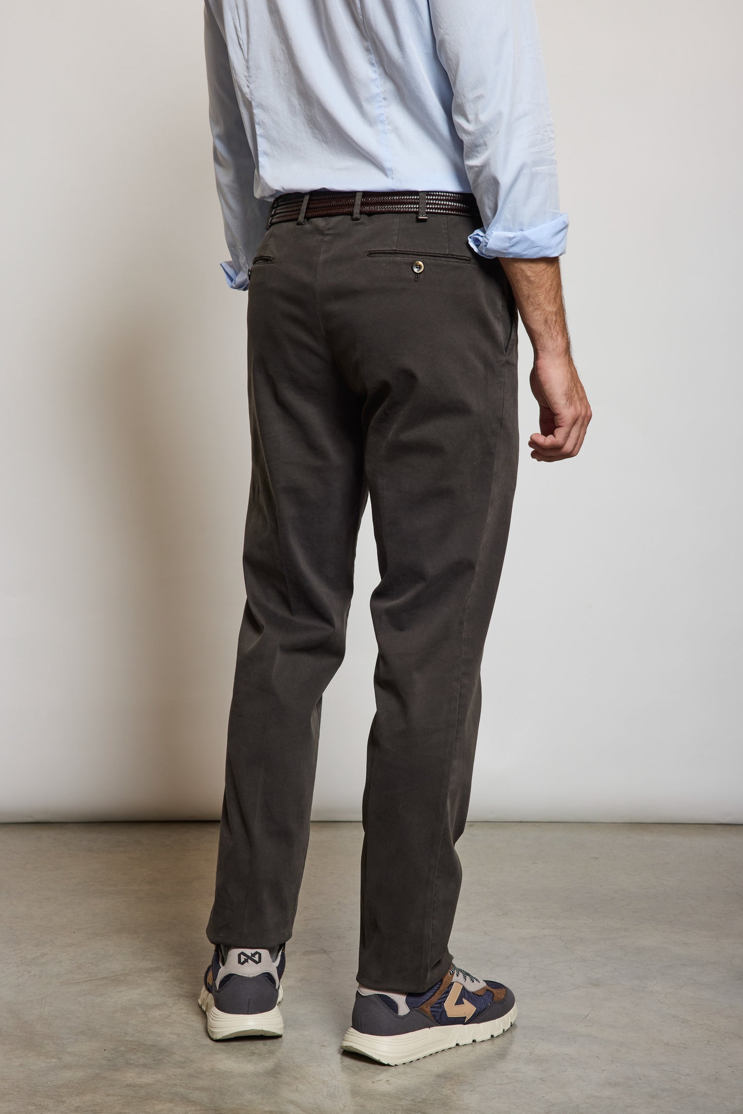 PANTALON SLIM FIT GABARDINE CHOCOLAT