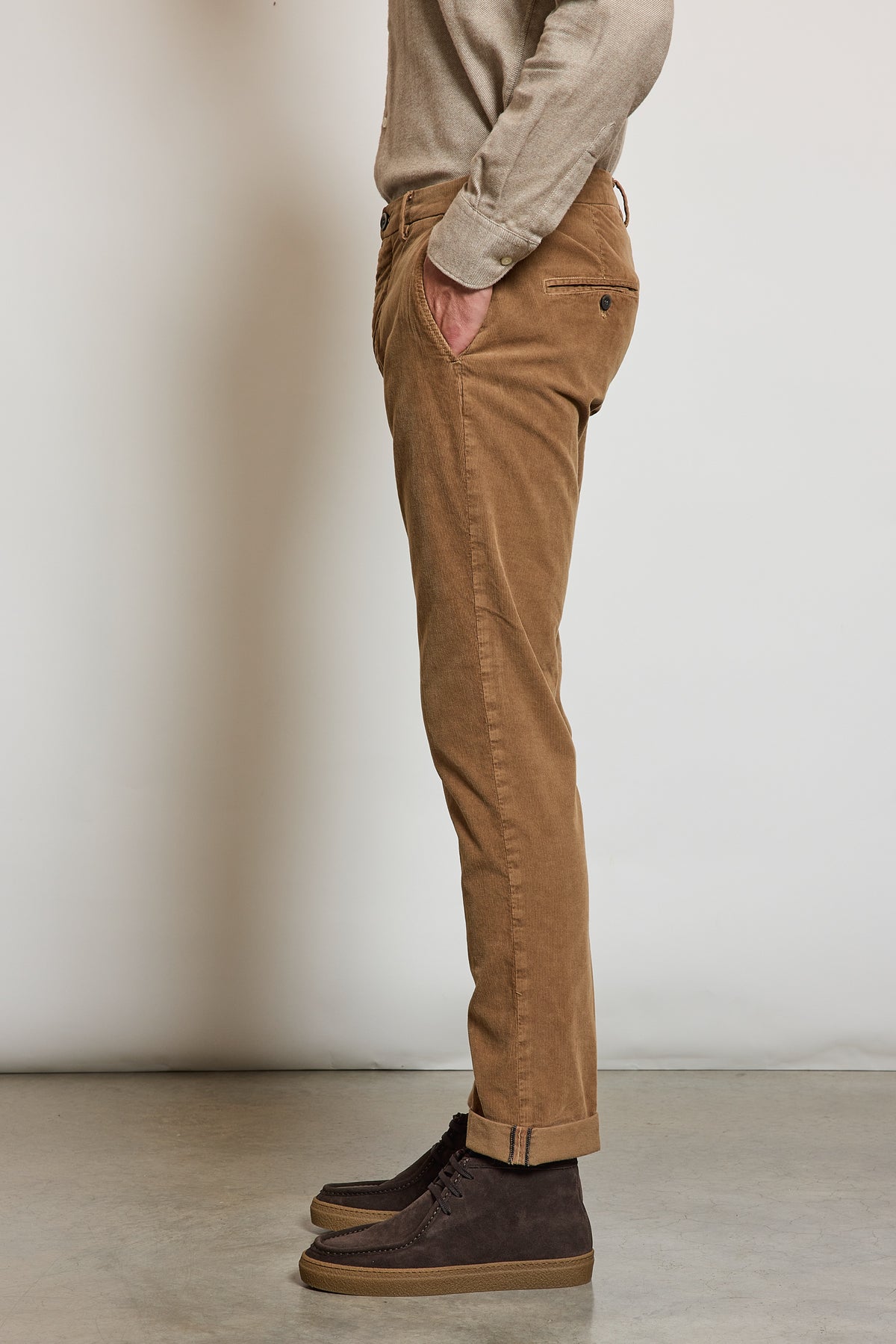PANTALON VELOURS BLANCHI CAMEL