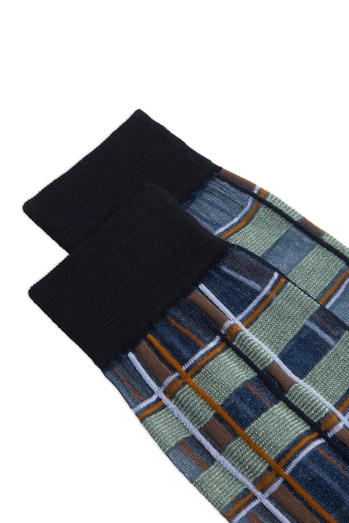 SHEER SOCKS CHECKS NAVY