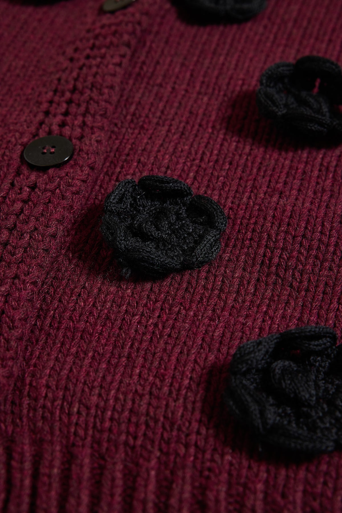 EMBROIDERED CARDIGAN BURGUNDY