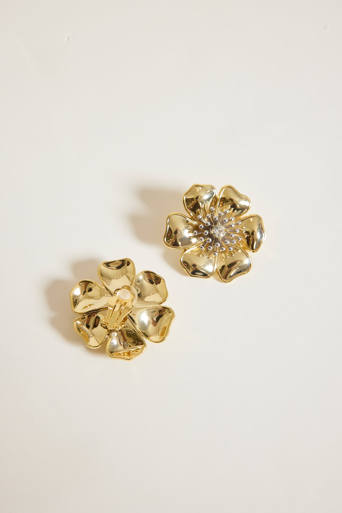BOUCLE D'OREILLE FLEURS CLIP OR