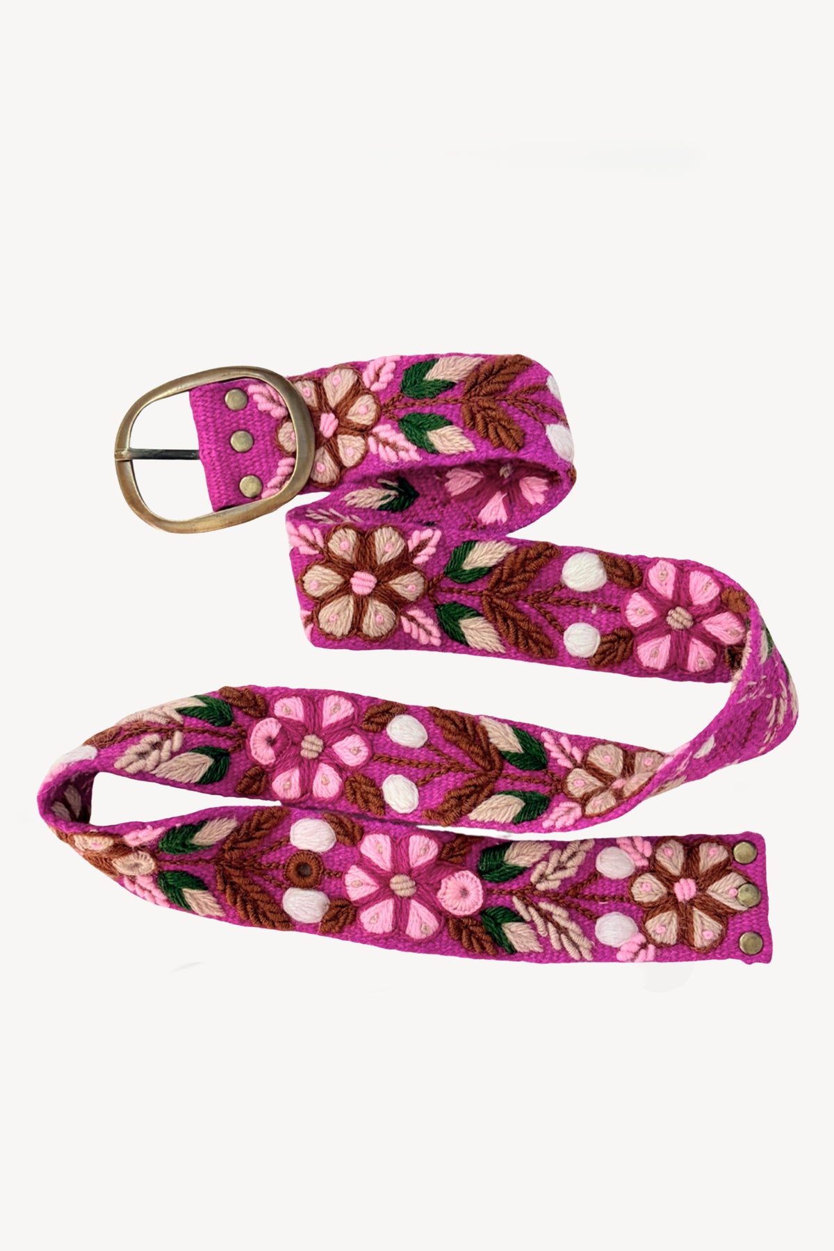 EMBROIDERED BELT FUXIA