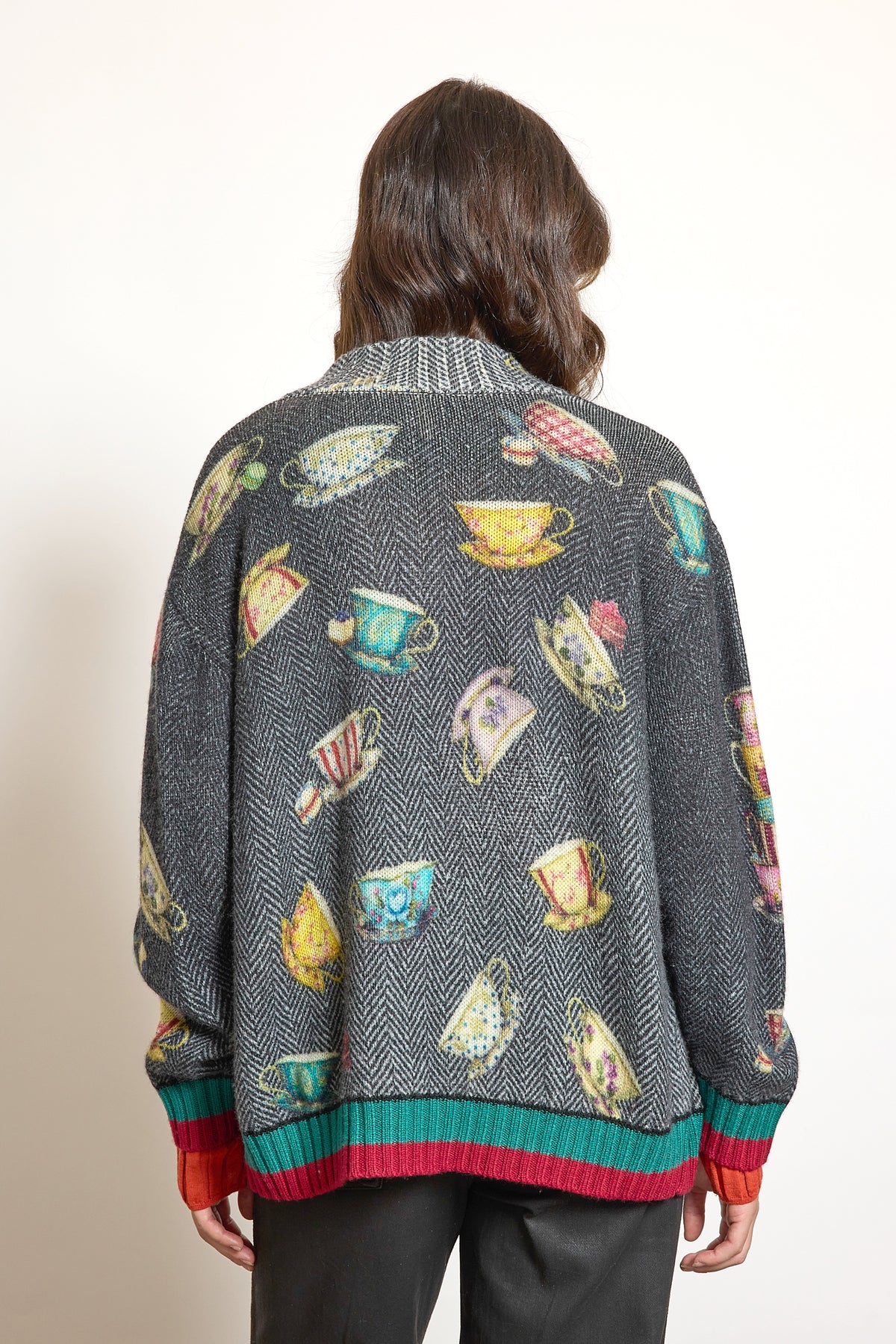 CARDIGAN TEA TIME EN LAINE GRIS