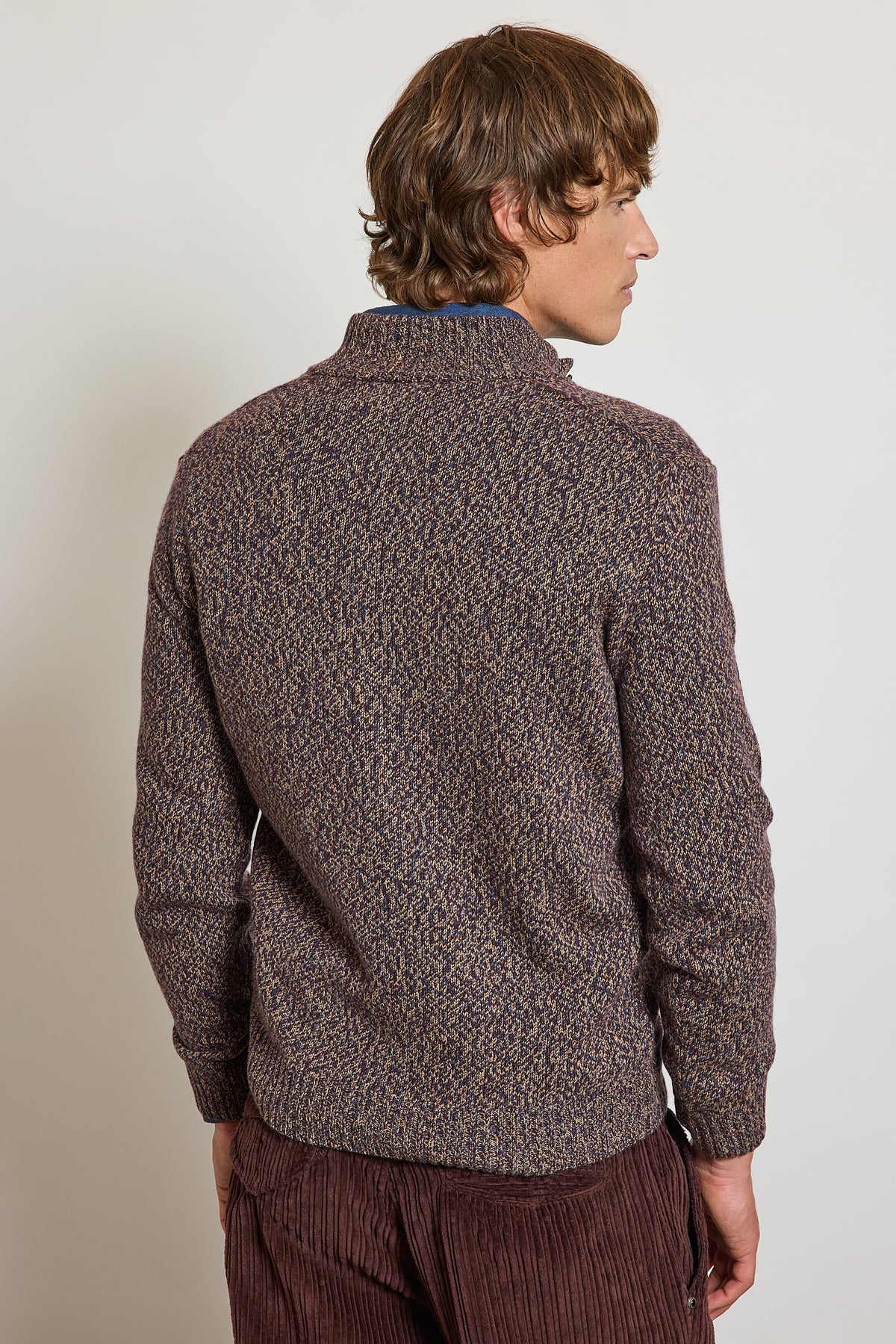 PULL EN LAINE ET CACHEMIRE AUBERGINE