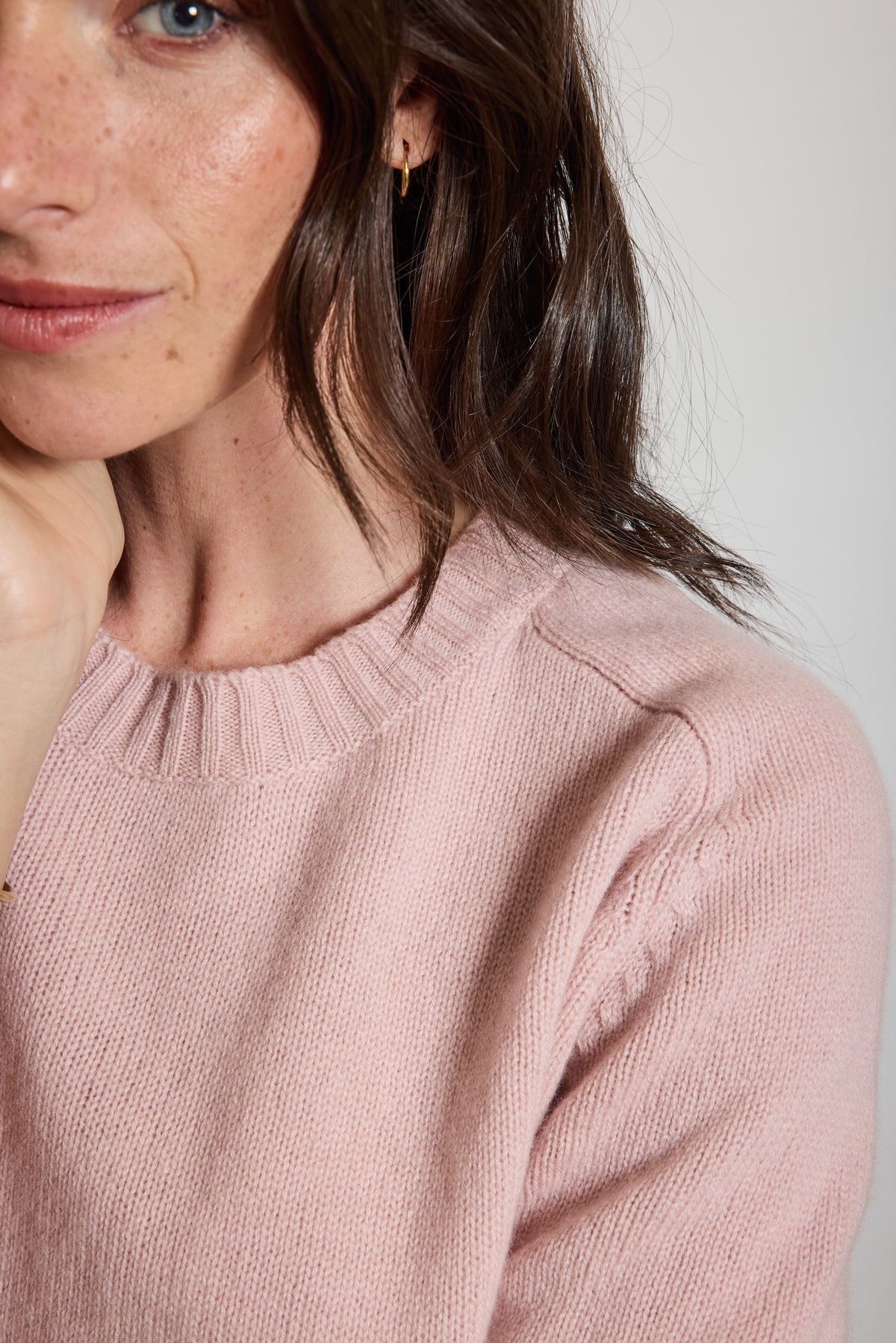 T-SHIRT EN CACHEMIRE ROSE