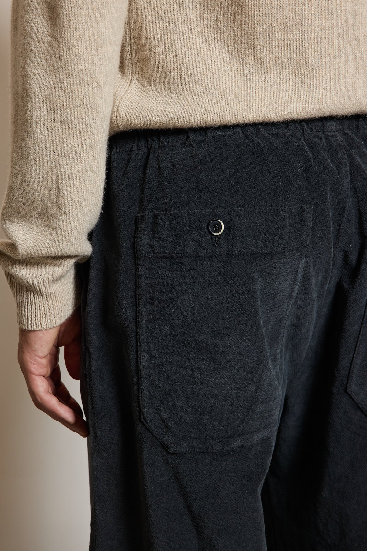 PANTALON VELOURS LISSE ACIER