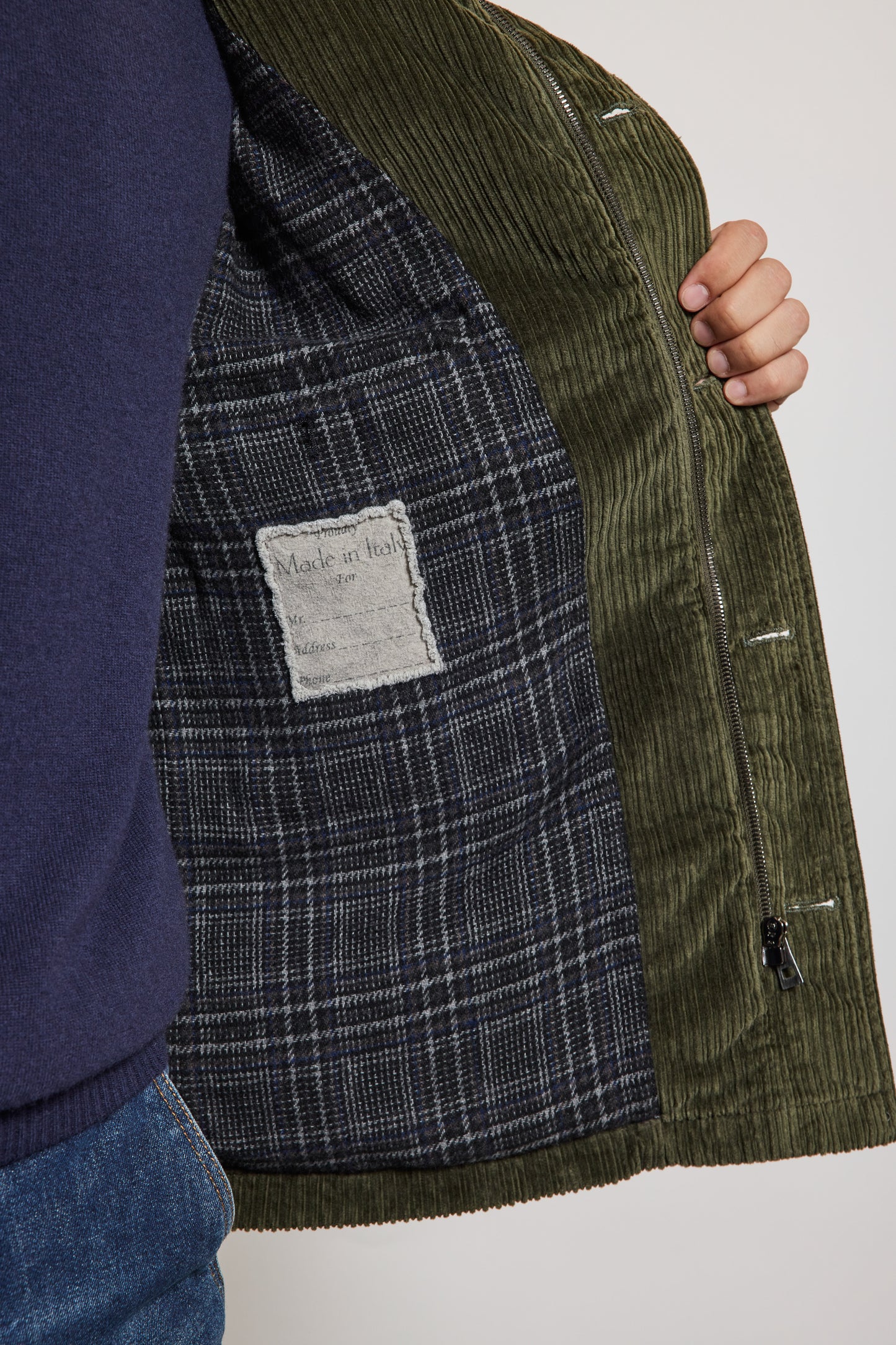 BLOUSON VELOURS CÔTELÉ VERT ANGLAIS