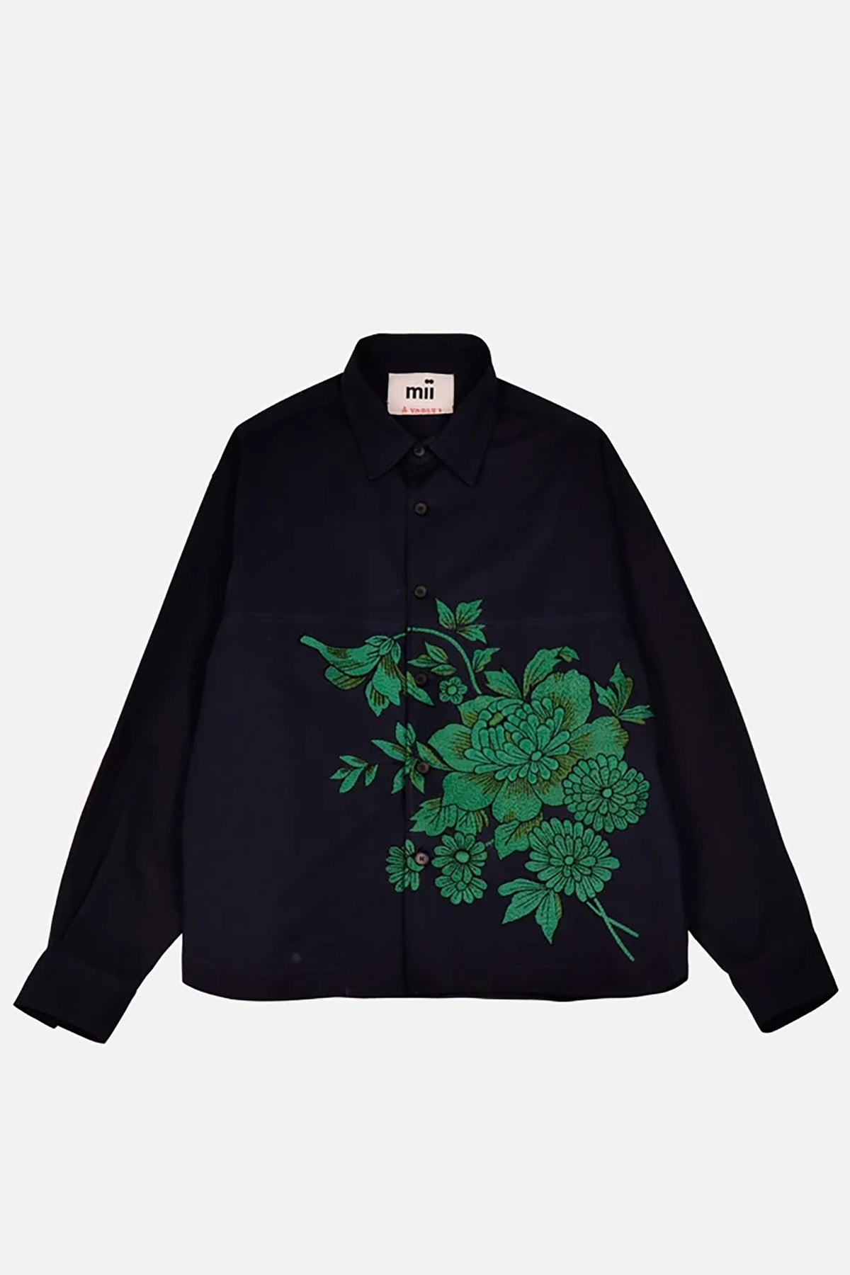 BLOUSON GABARDINE BRODÉE MARINE