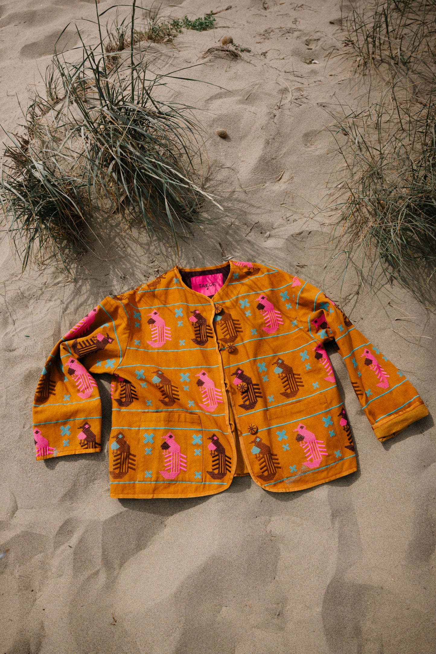 EMBROIDERED JACKET CAMEL