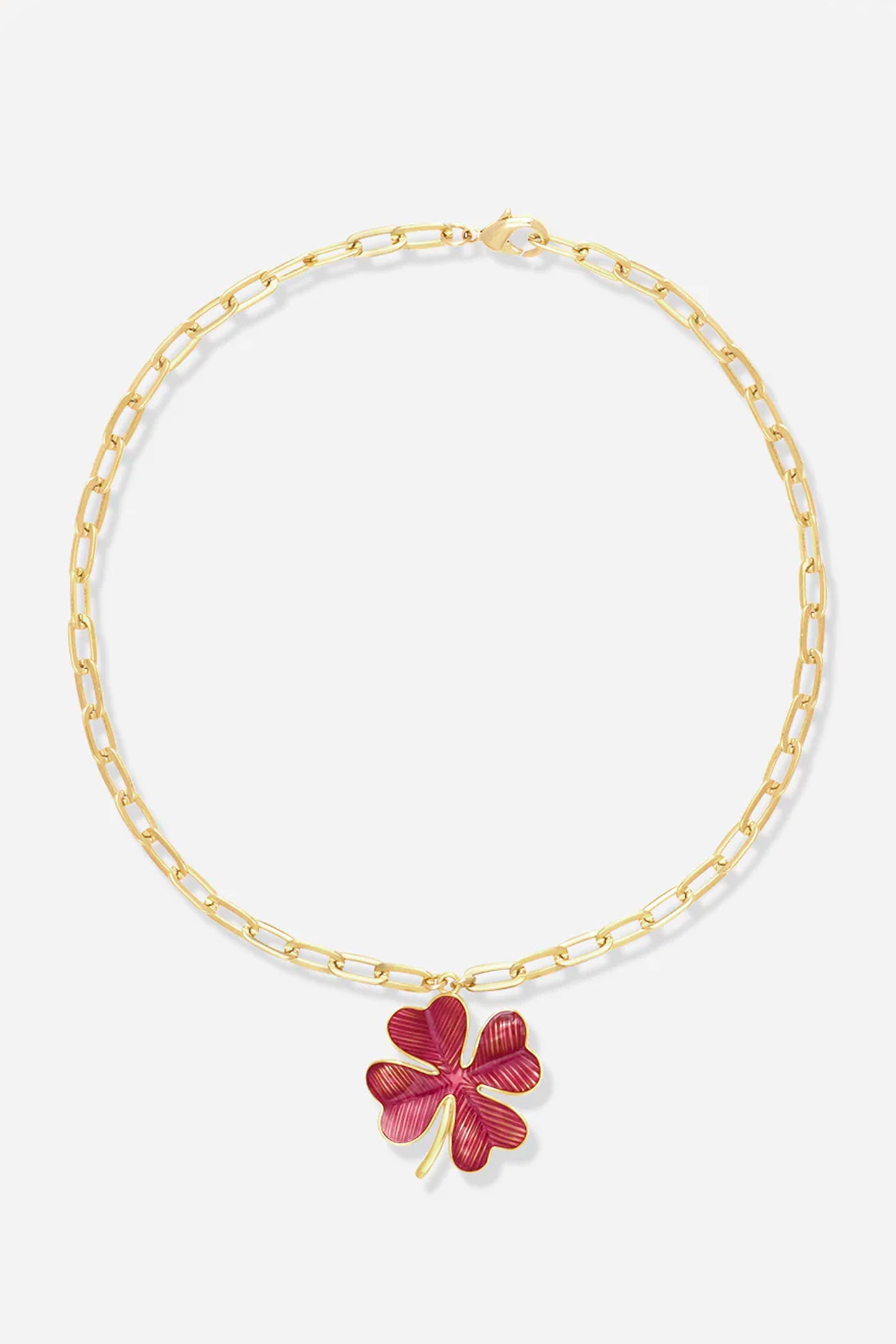 COLLIER TREFLE ROSE