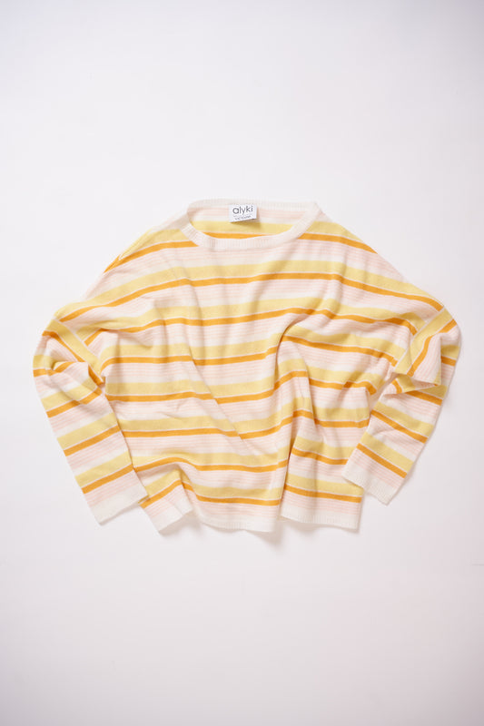 STRIPED CASHMERE SWEATER YELLOW
