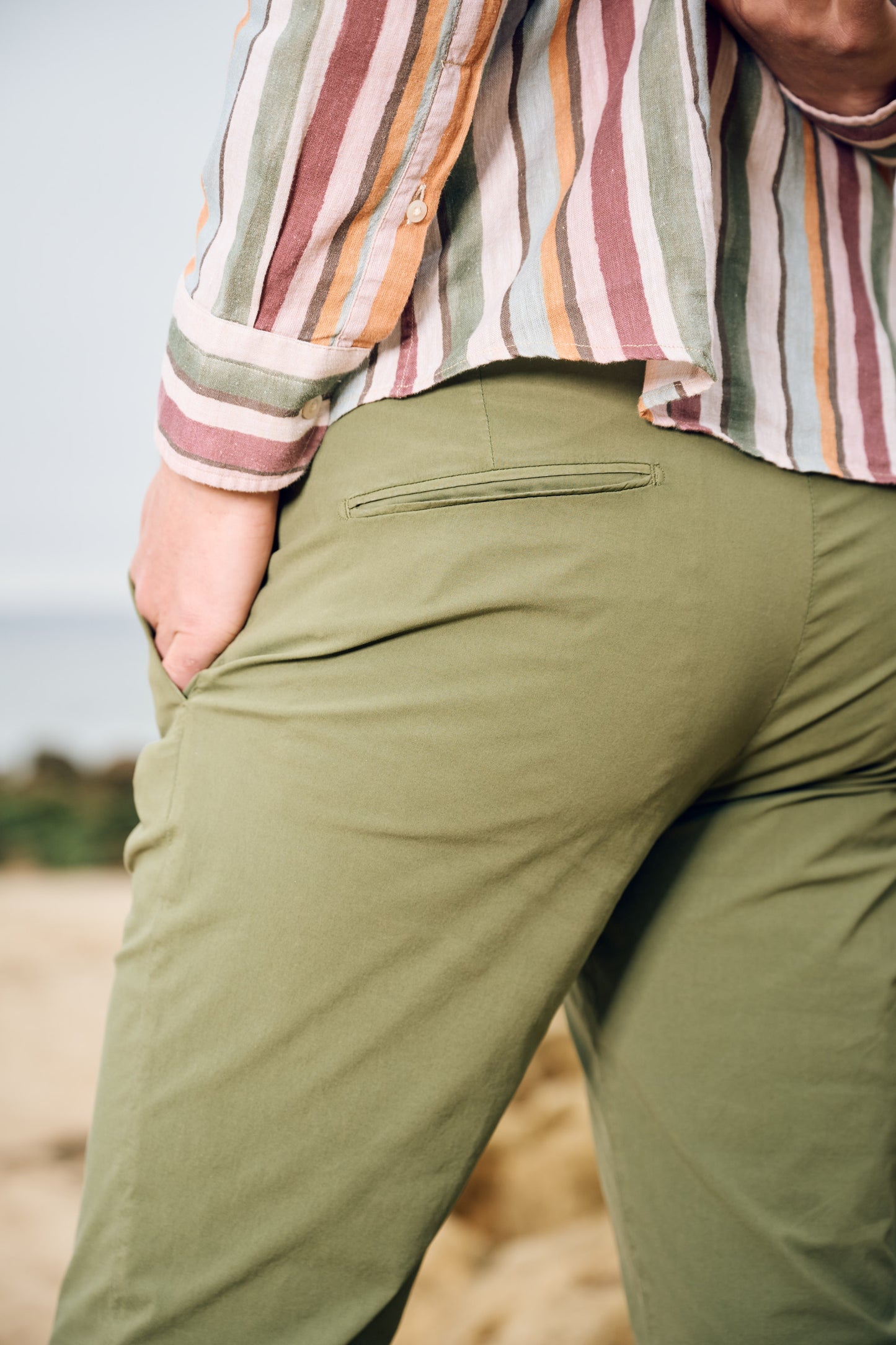 PANTALON POPELINE KAKI
