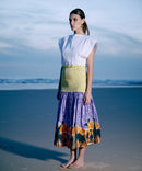 LONG SMOCK TWO-MATERIAL DRESS MULTICOLOURED