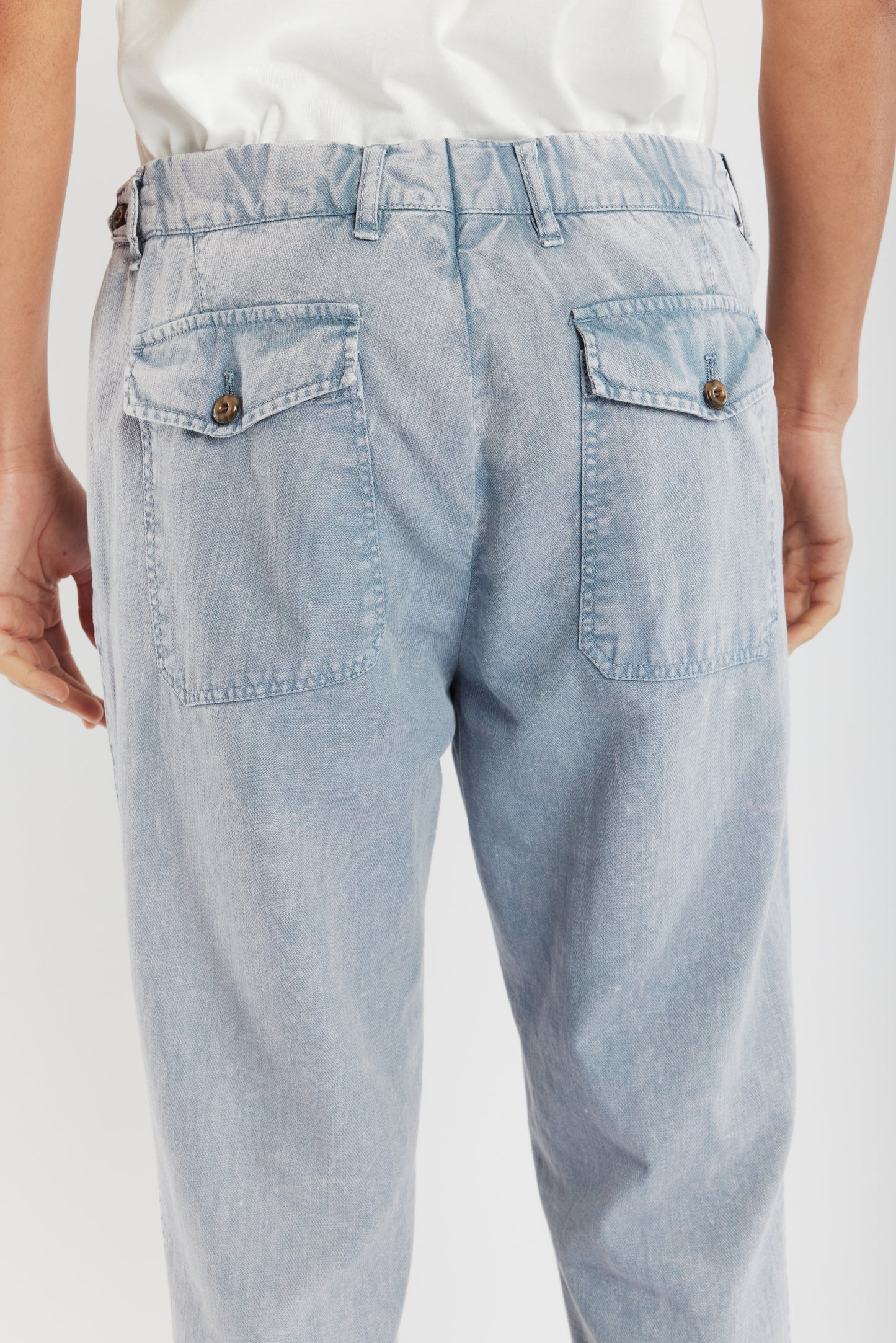 PANTALON DROIT CIEL GRISÉ