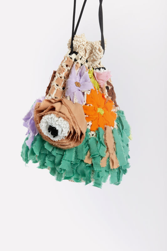 PURSE WITH FLOWERS MULTICOLOURED