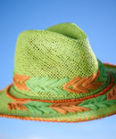 FEATHER EMBROIDERED HAT GREEN