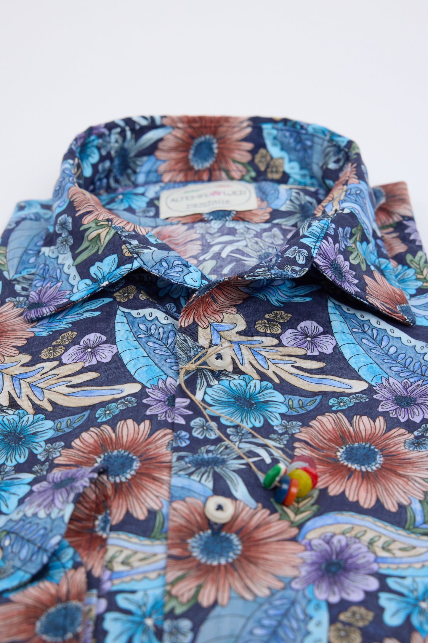 CHEMISE FLEURS MARINE
