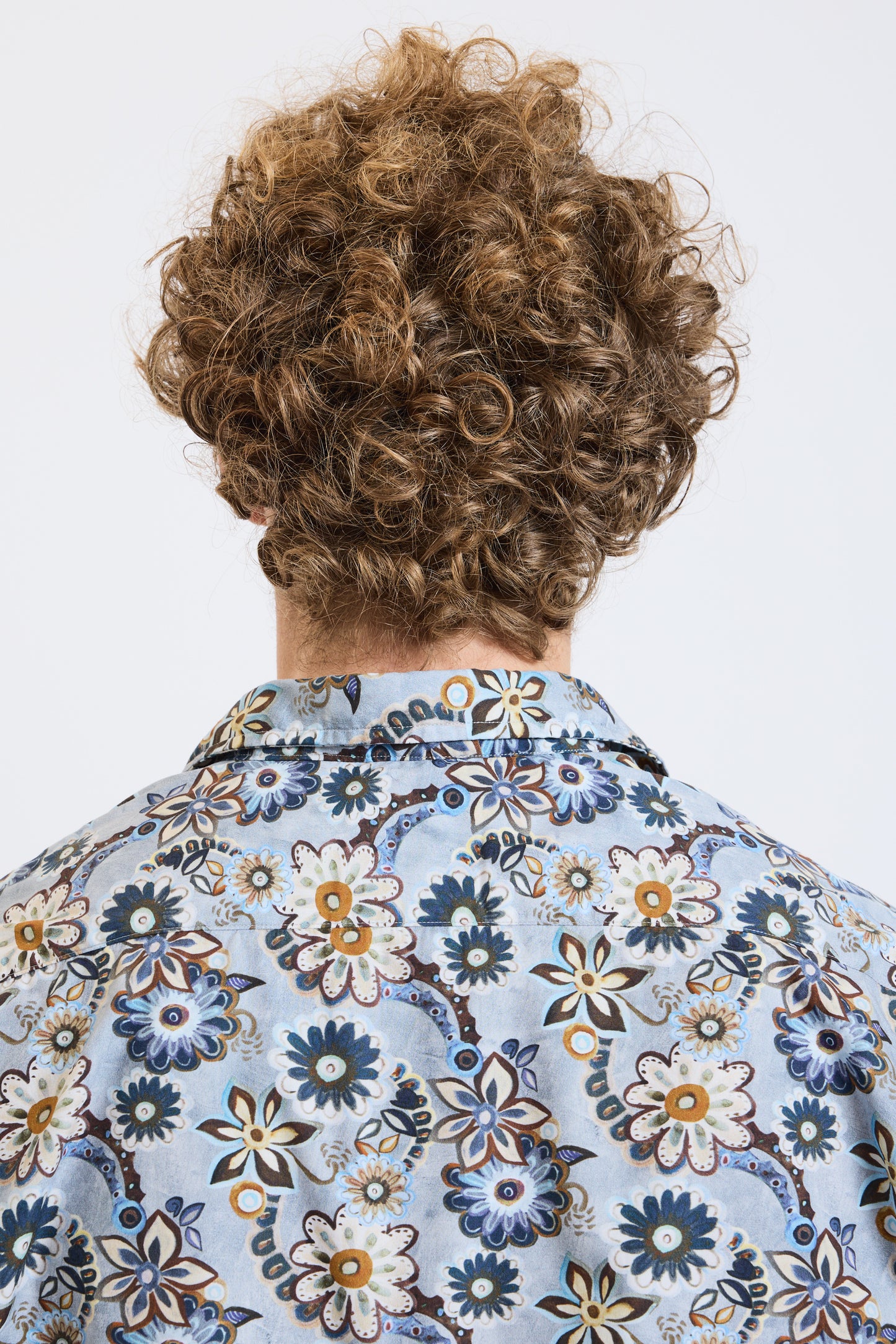 CHEMISE FLEURS GRISE