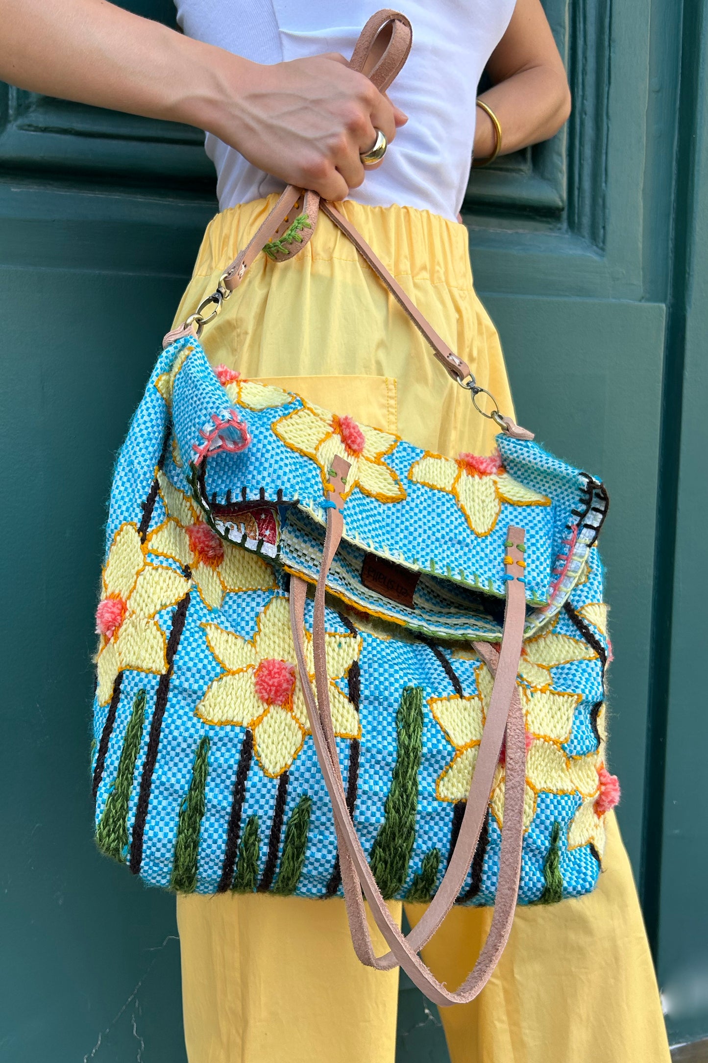 FLOWERED RECYCLED BAG DAFFODIL