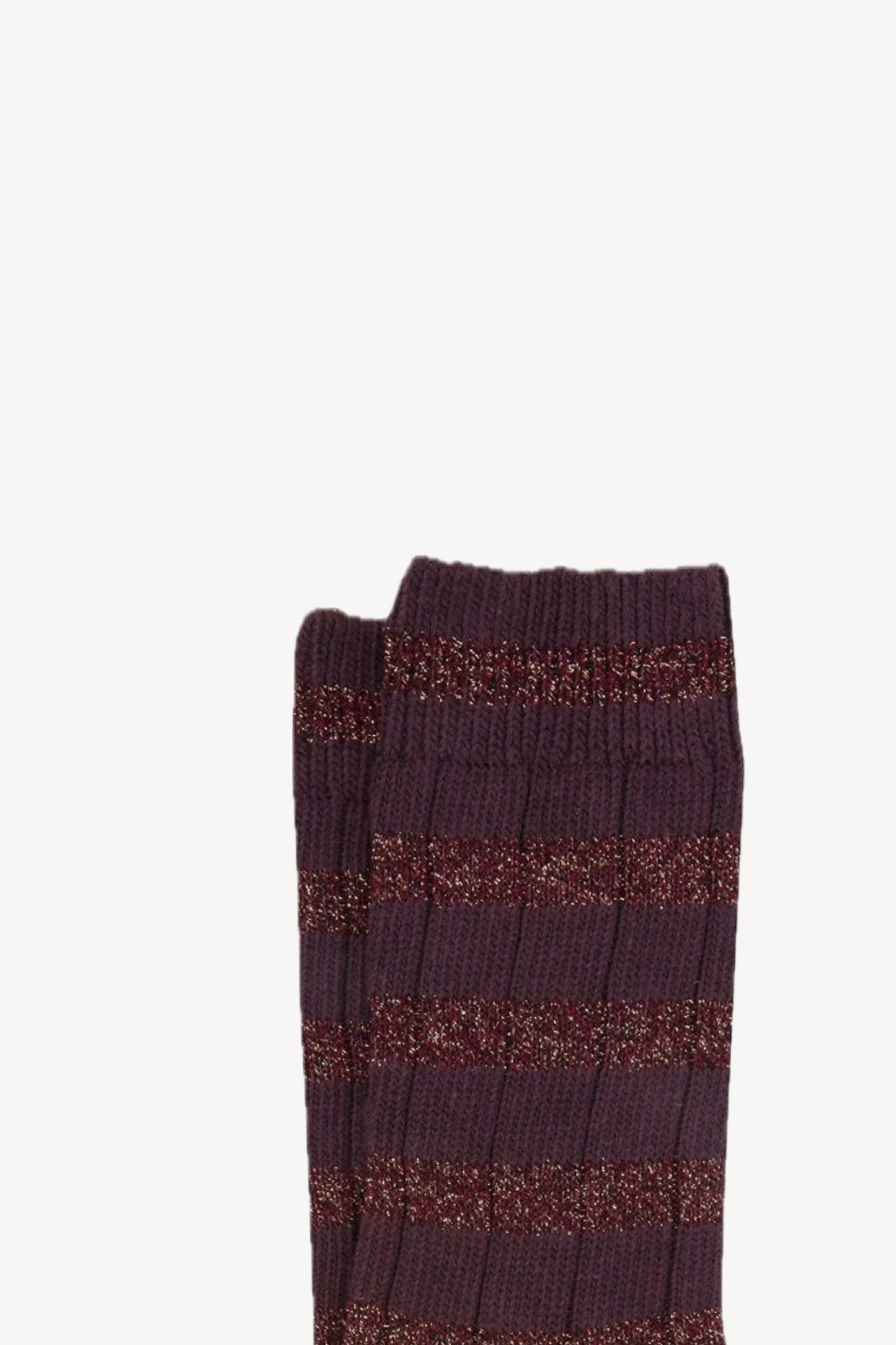 CHAUSSETTES RAYÉES LUREX BORDEAUX