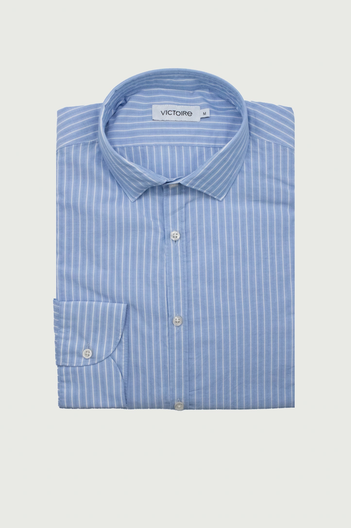 CHEMISE CINTRÉE VOILE DE COTON RAYÉE BLEUE