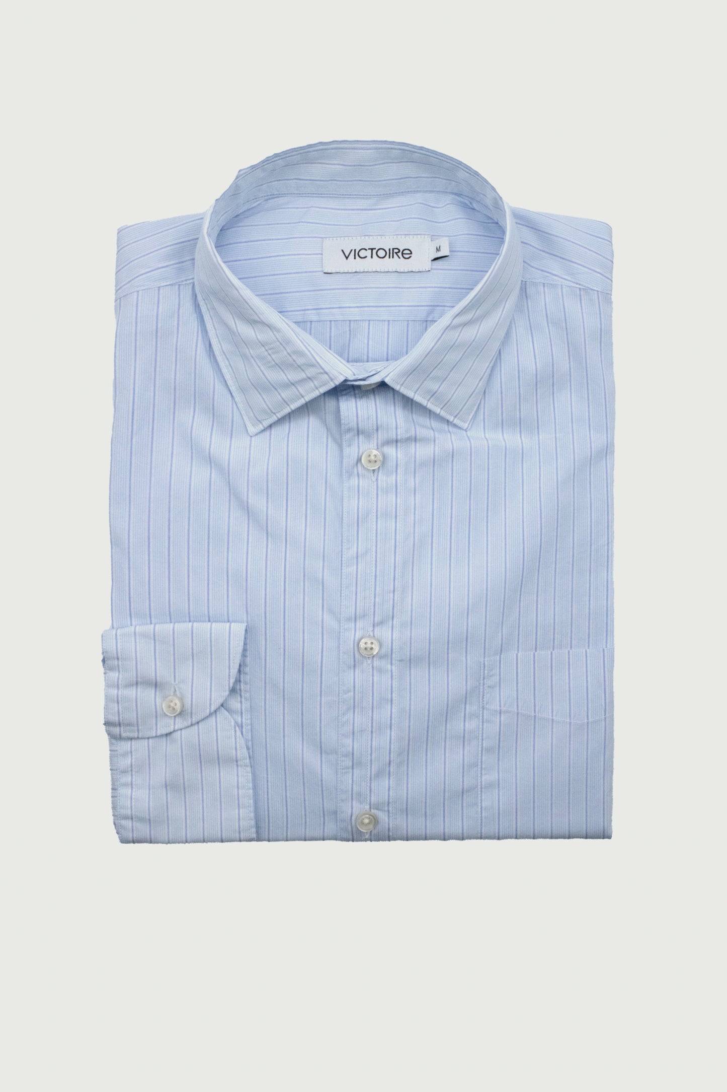 CHEMISE DROITE RAYÉE BLEUE