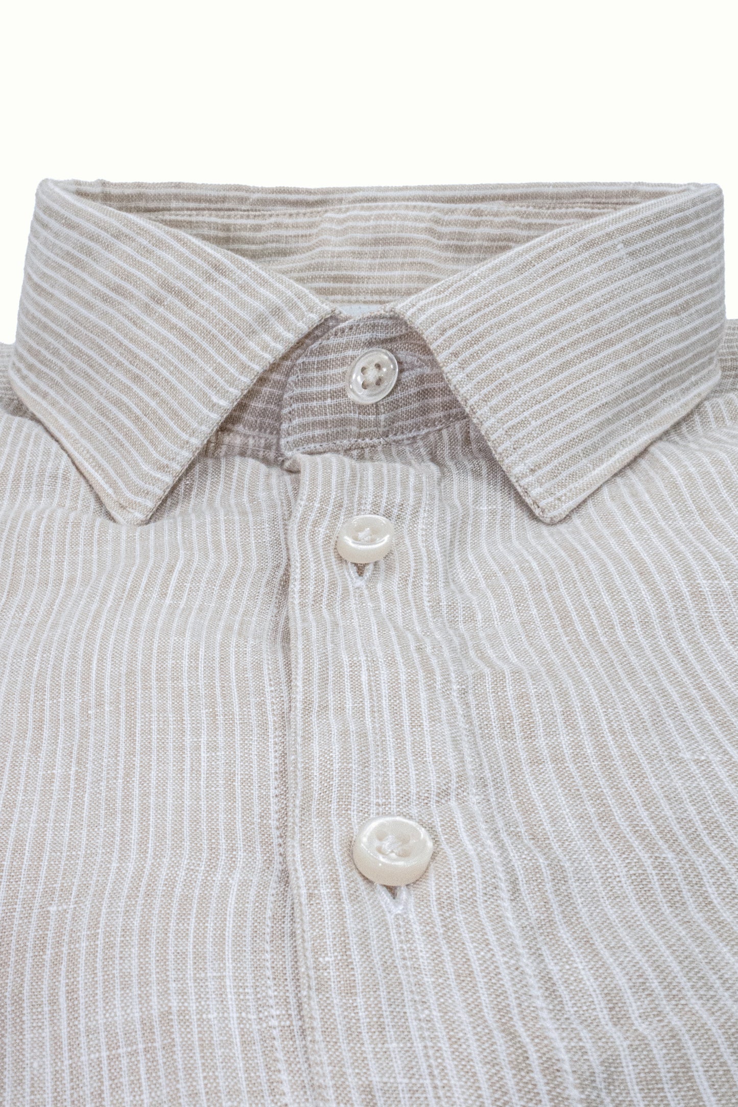 LIN CHEMISE DROITE RAYURES BEIGE