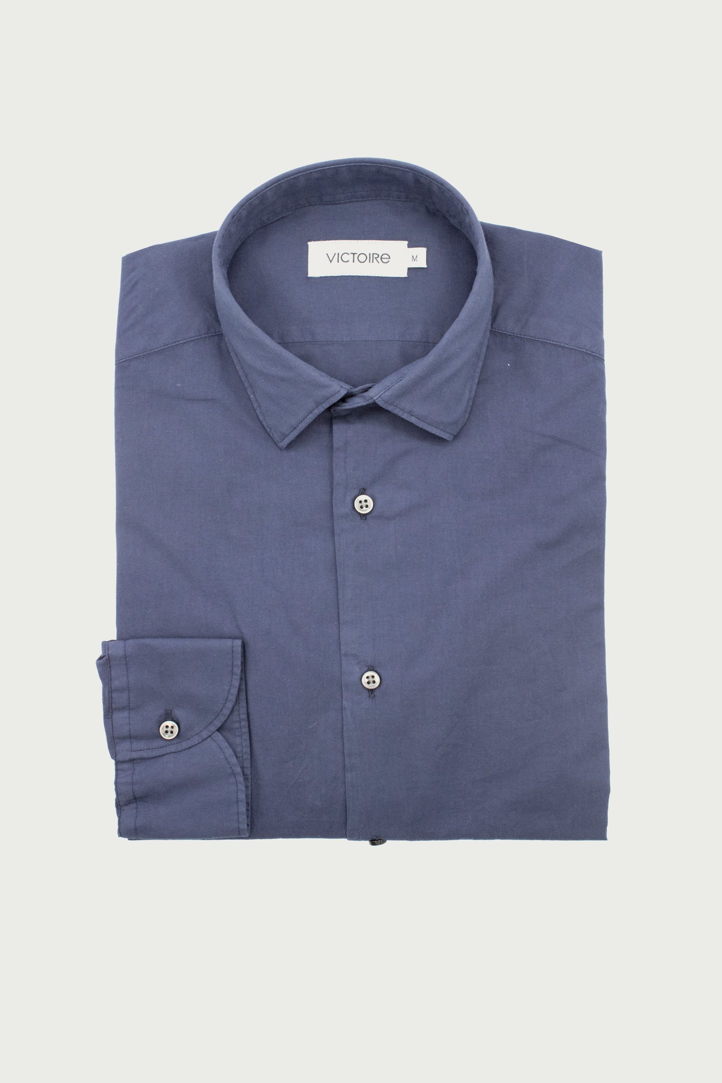 CHEMISE AJUSTÉE VOILE DE COTON MARINE