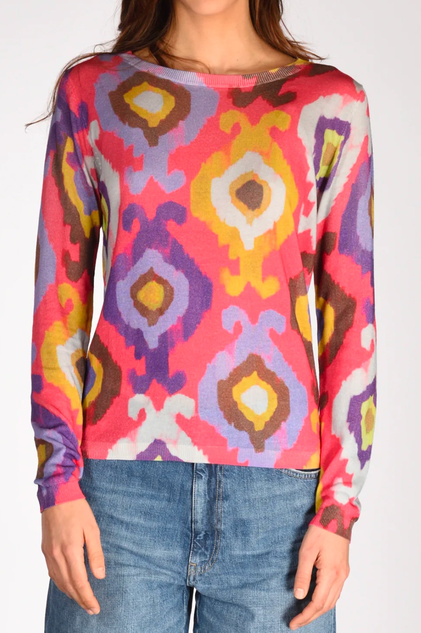ROUND COLLAR SWEATER FUSCHIA