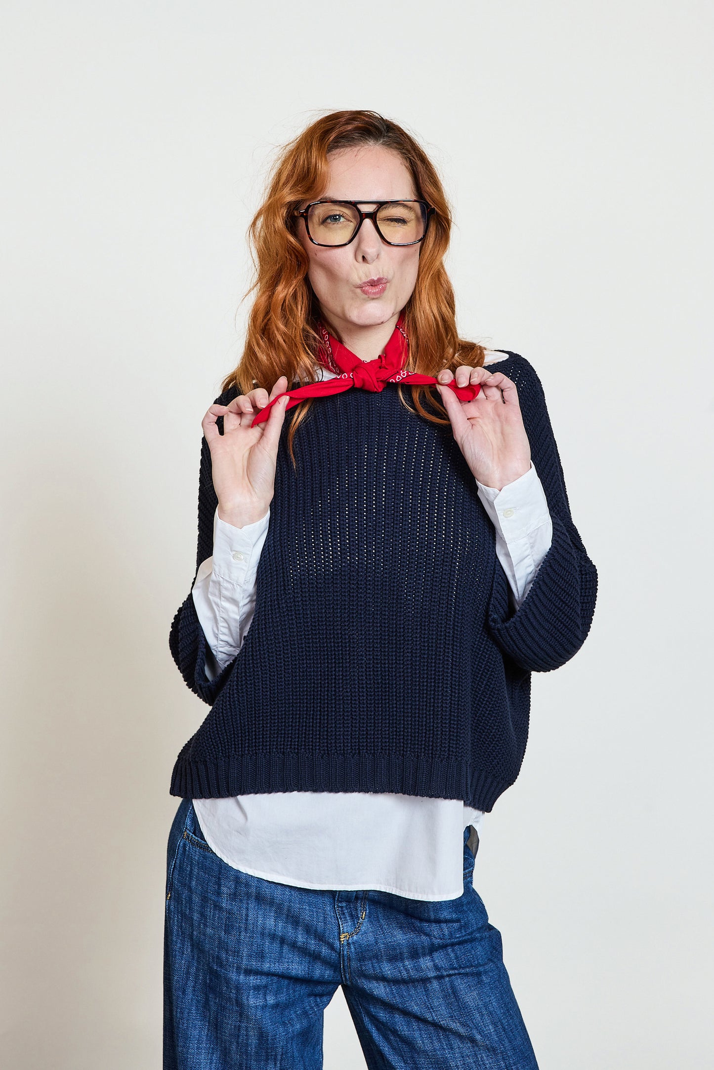 PULL EN COTON MARINE