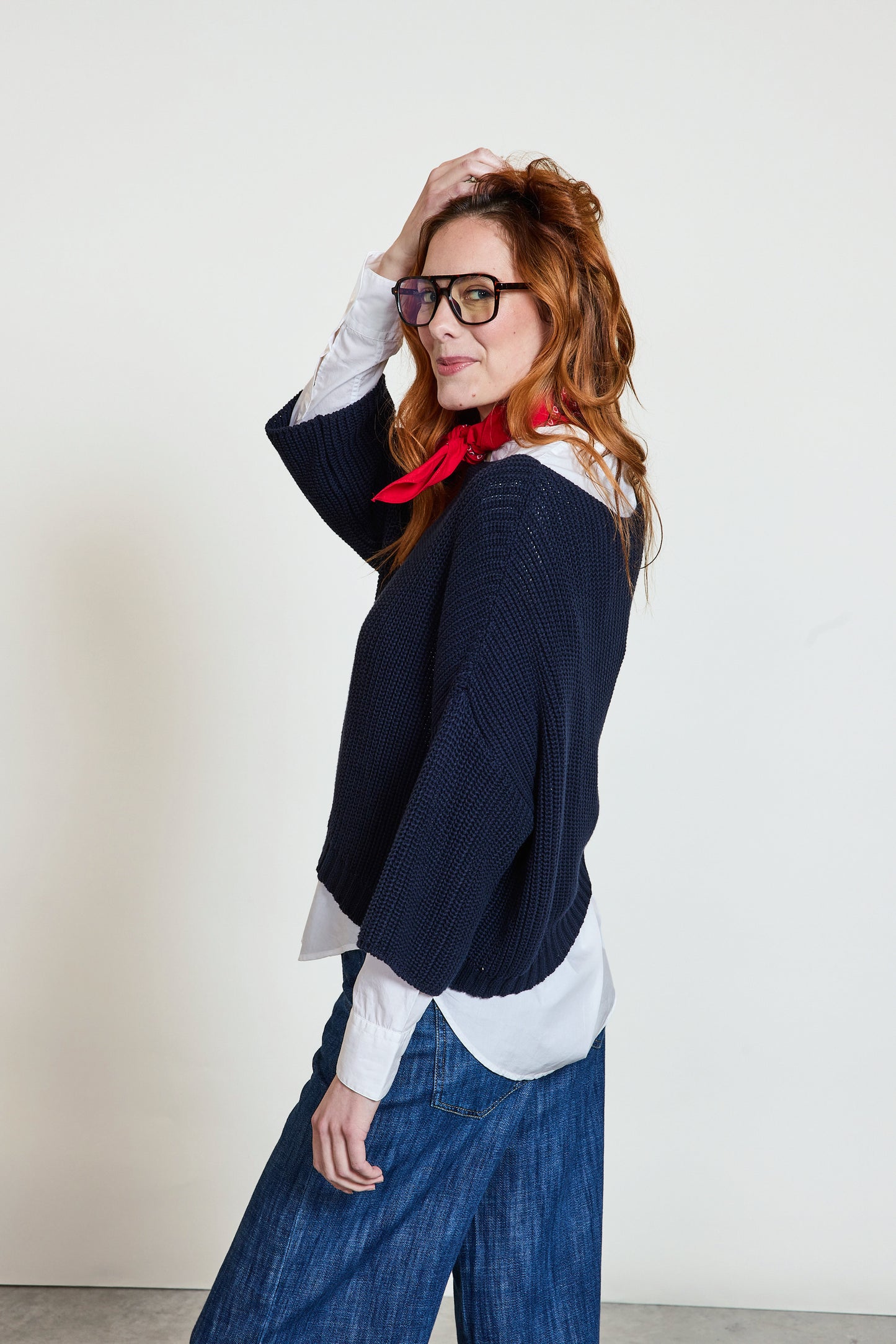 PULL EN COTON MARINE