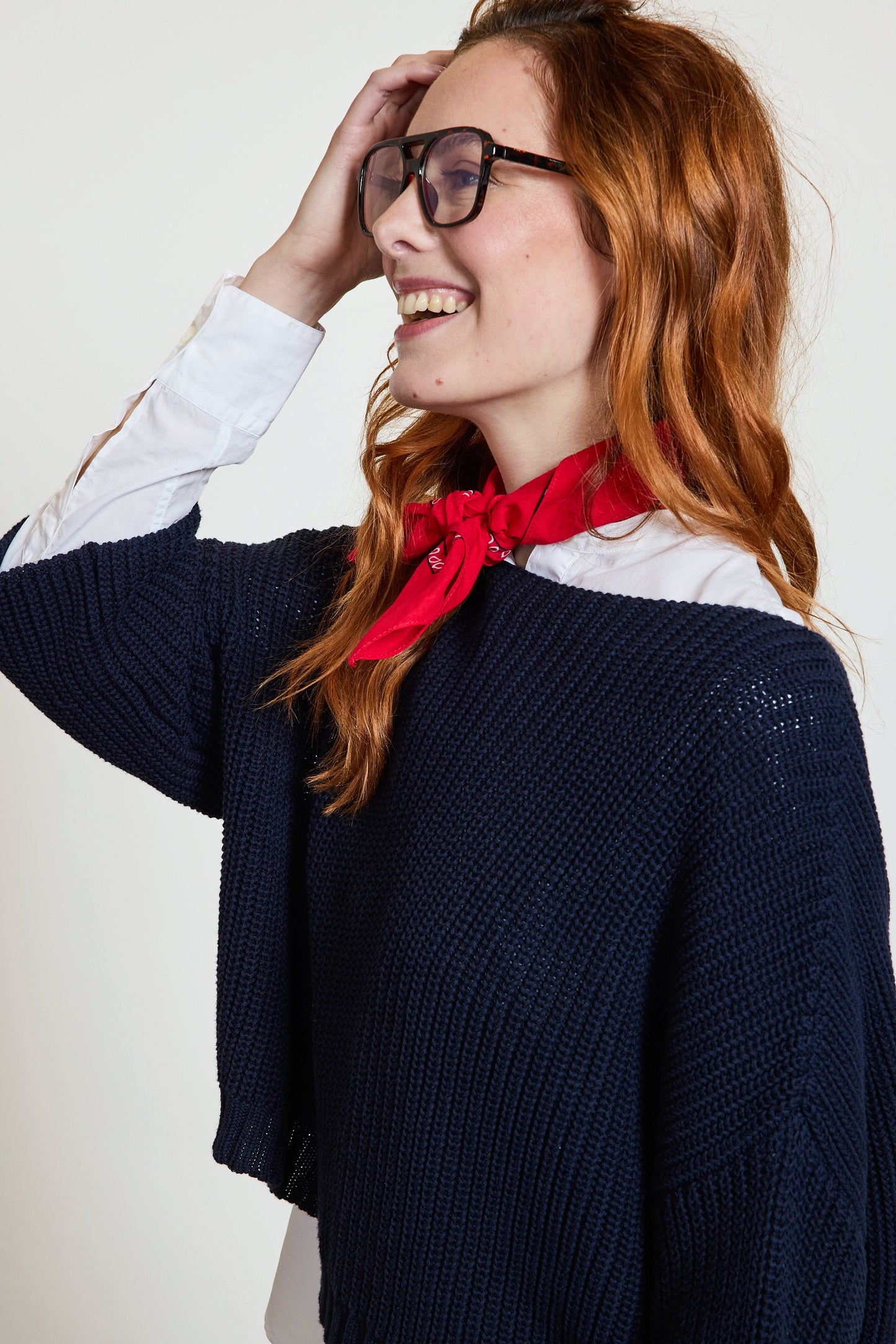 PULL EN COTON MARINE