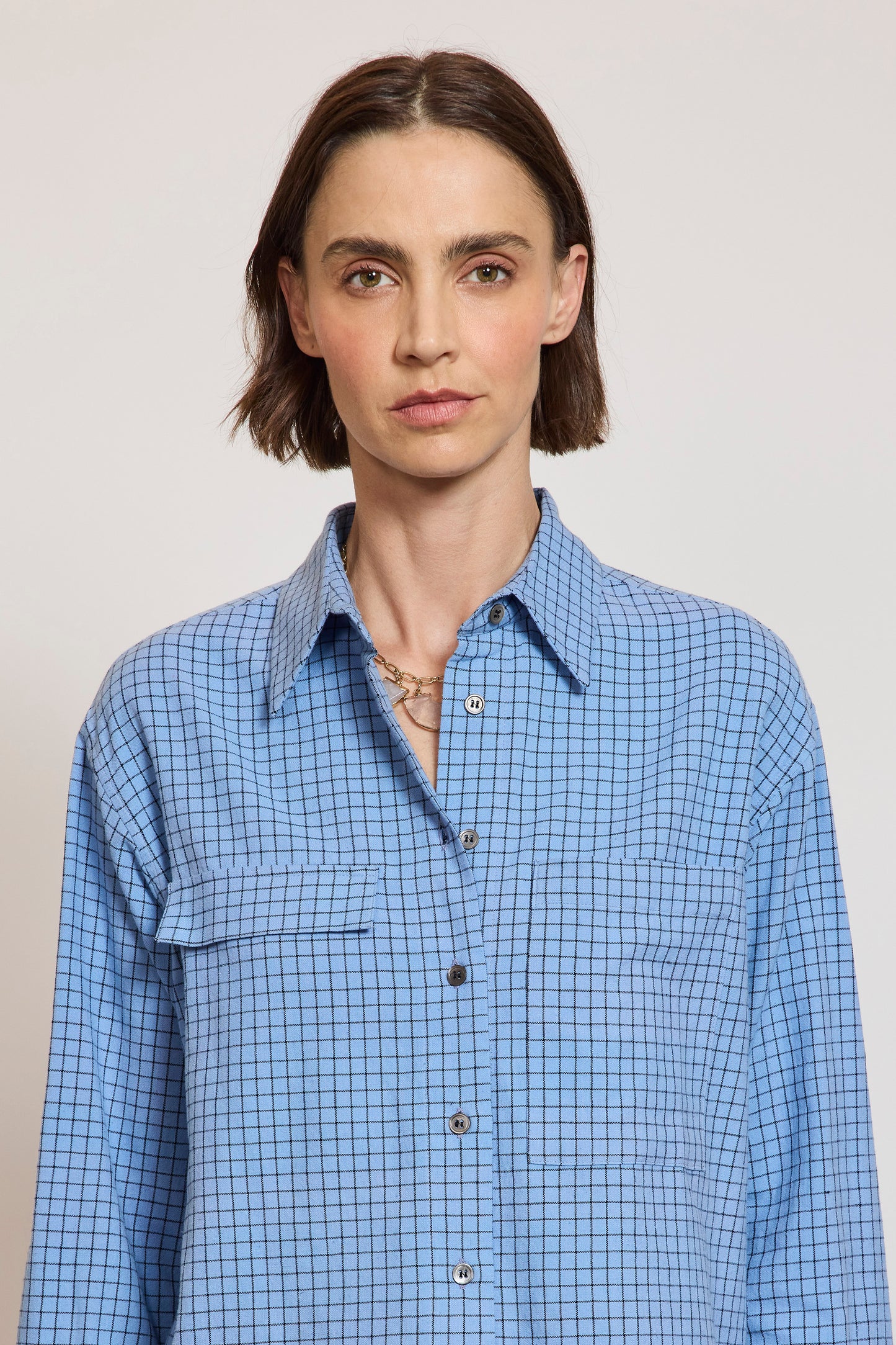 CHEMISE POCHES OVERSIZE CARREAUX