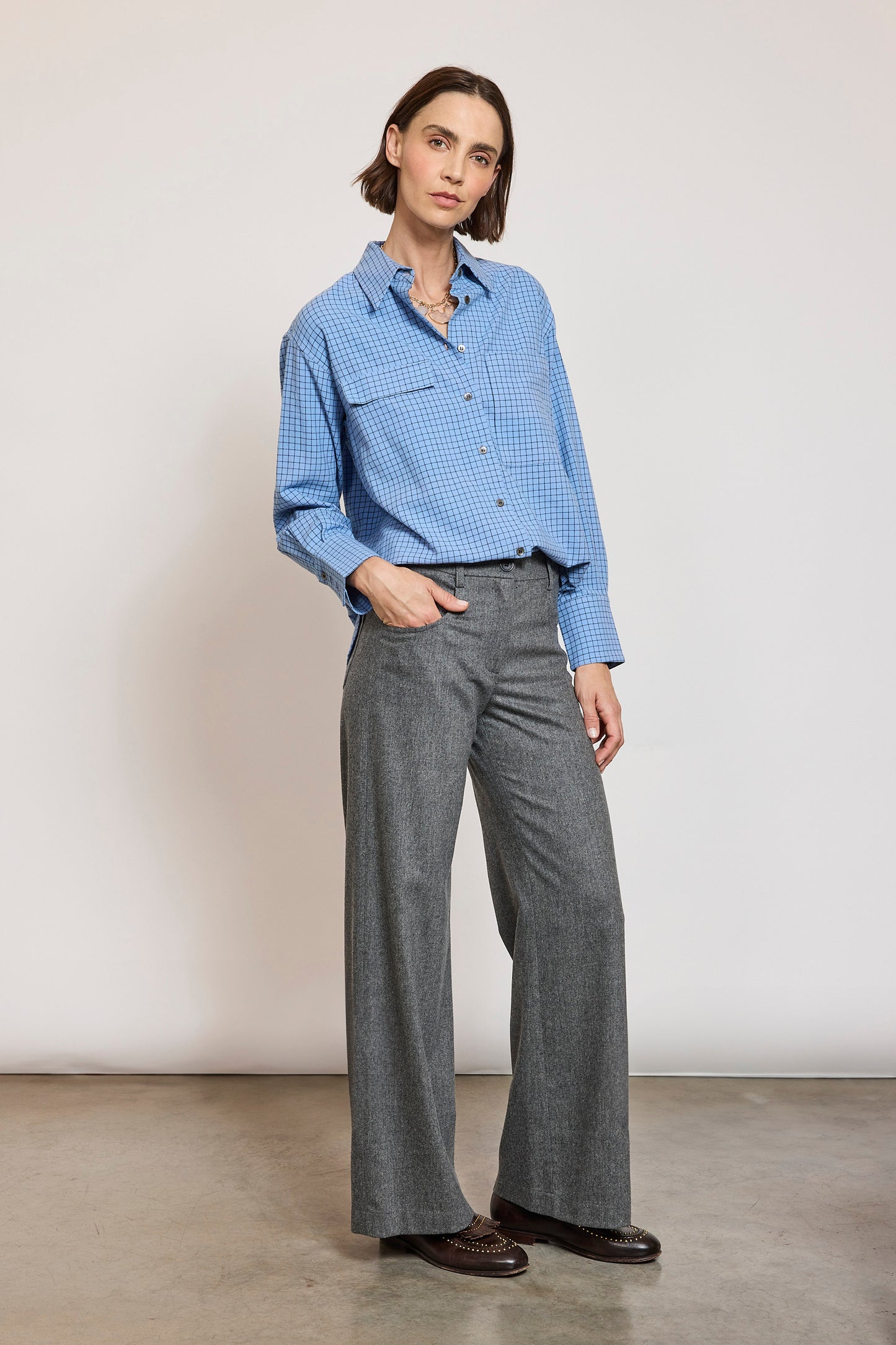 CHEMISE POCHES OVERSIZE CARREAUX