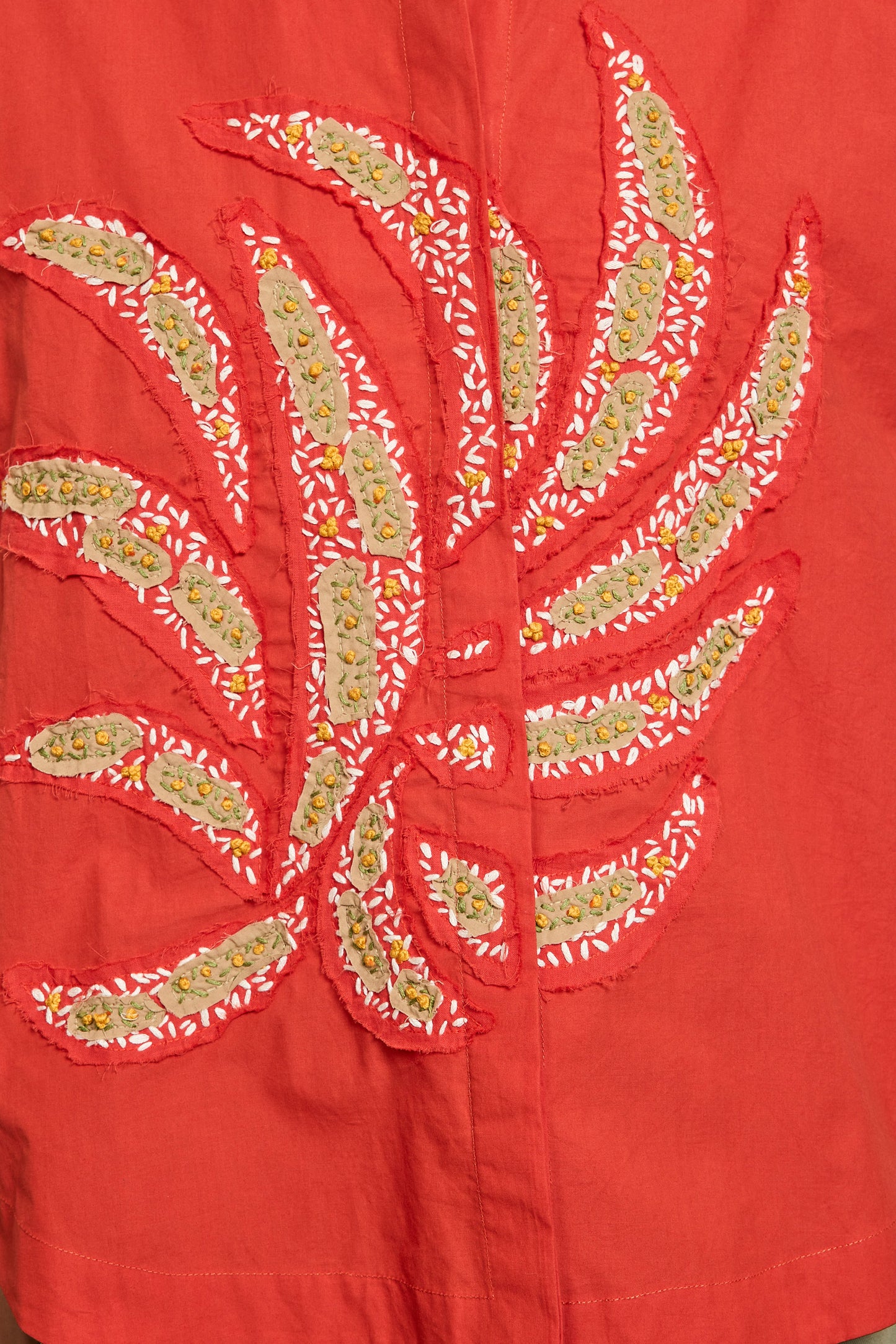 CHEMISE BRODÉE ABORIGÈNE TERRACOTTA