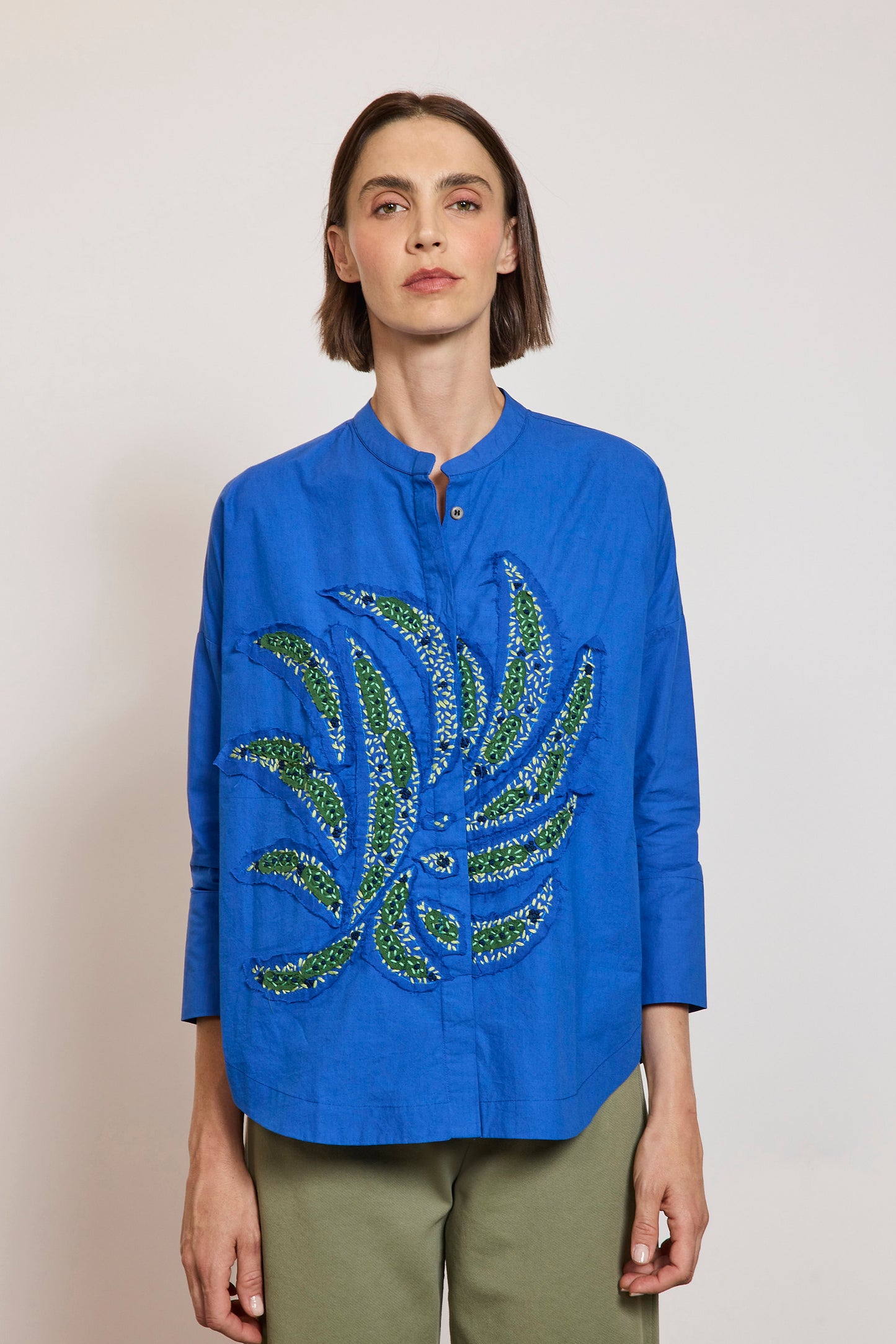 CHEMISE BRODÉE ABORIGÈNE INDIGO