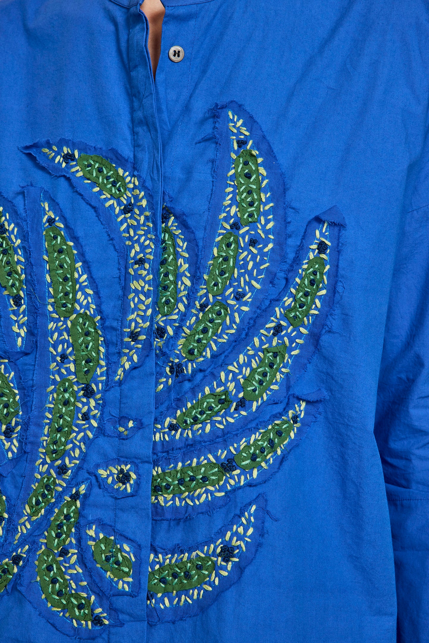 CHEMISE BRODÉE ABORIGÈNE INDIGO