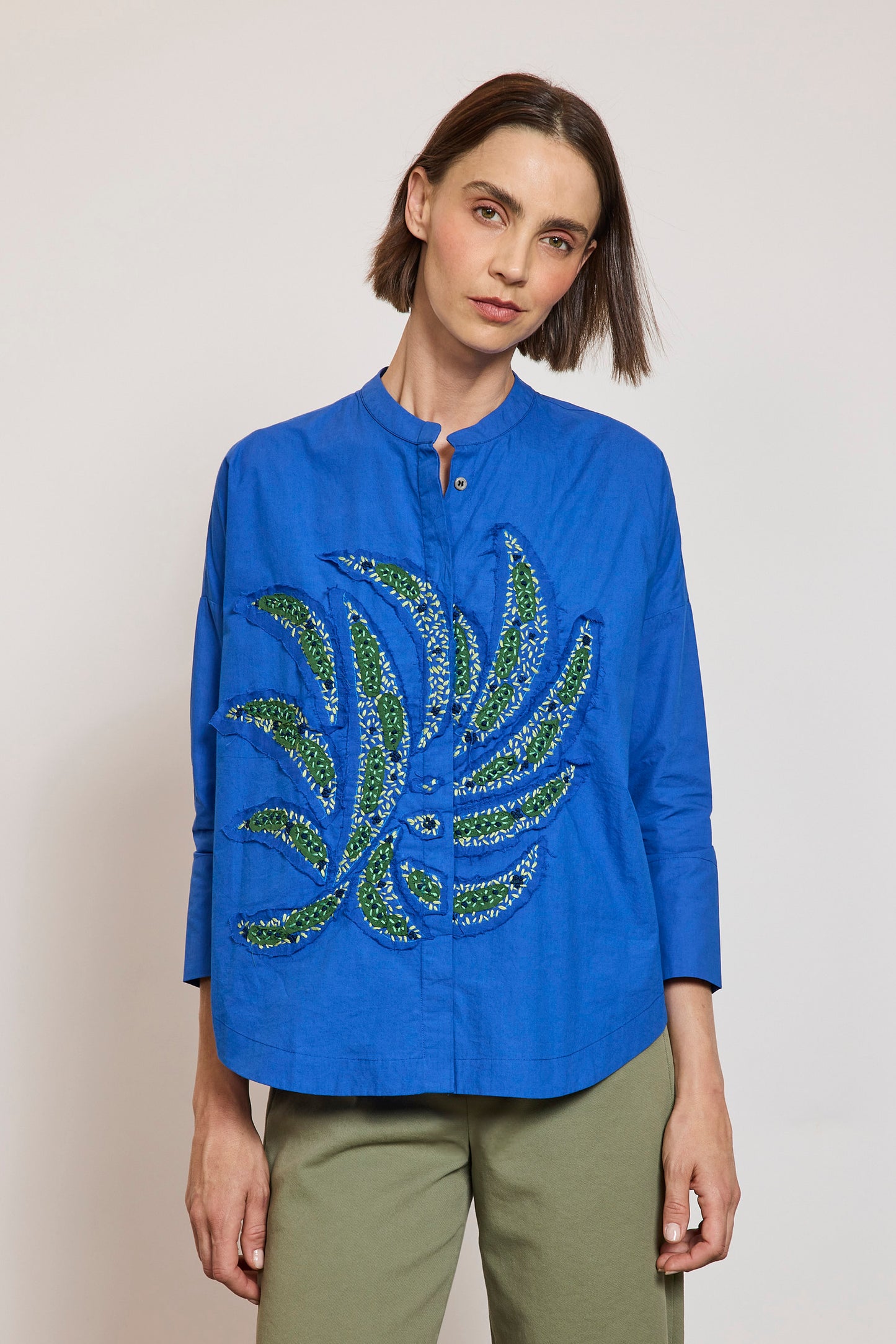 CHEMISE BRODÉE ABORIGÈNE INDIGO