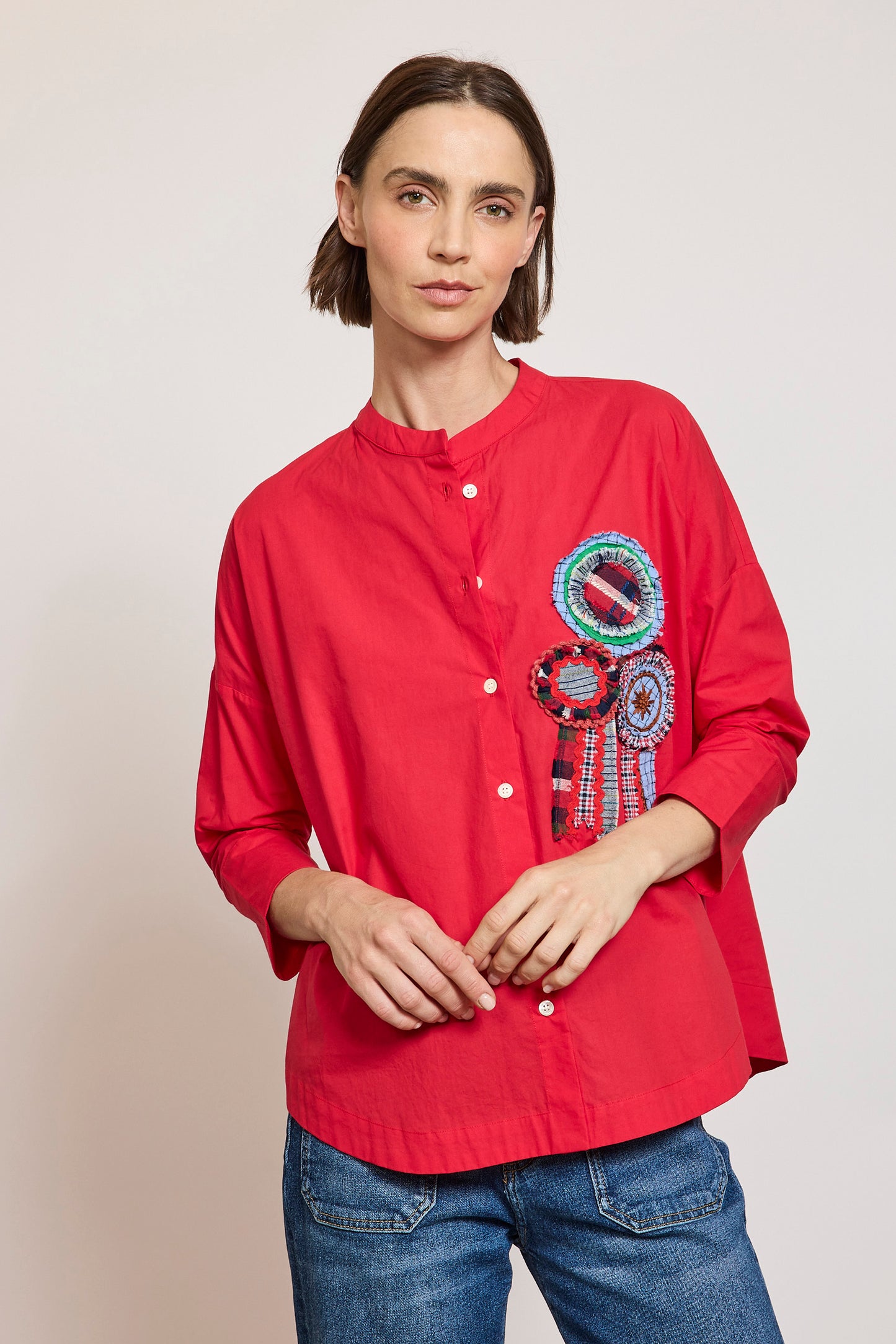 CHEMISE BRODÉE COCARDE ROUGE