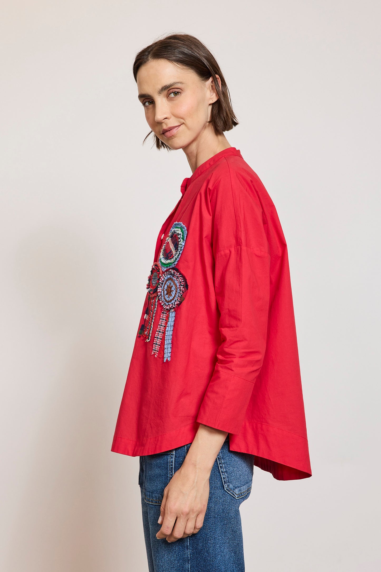 CHEMISE BRODÉE COCARDE ROUGE